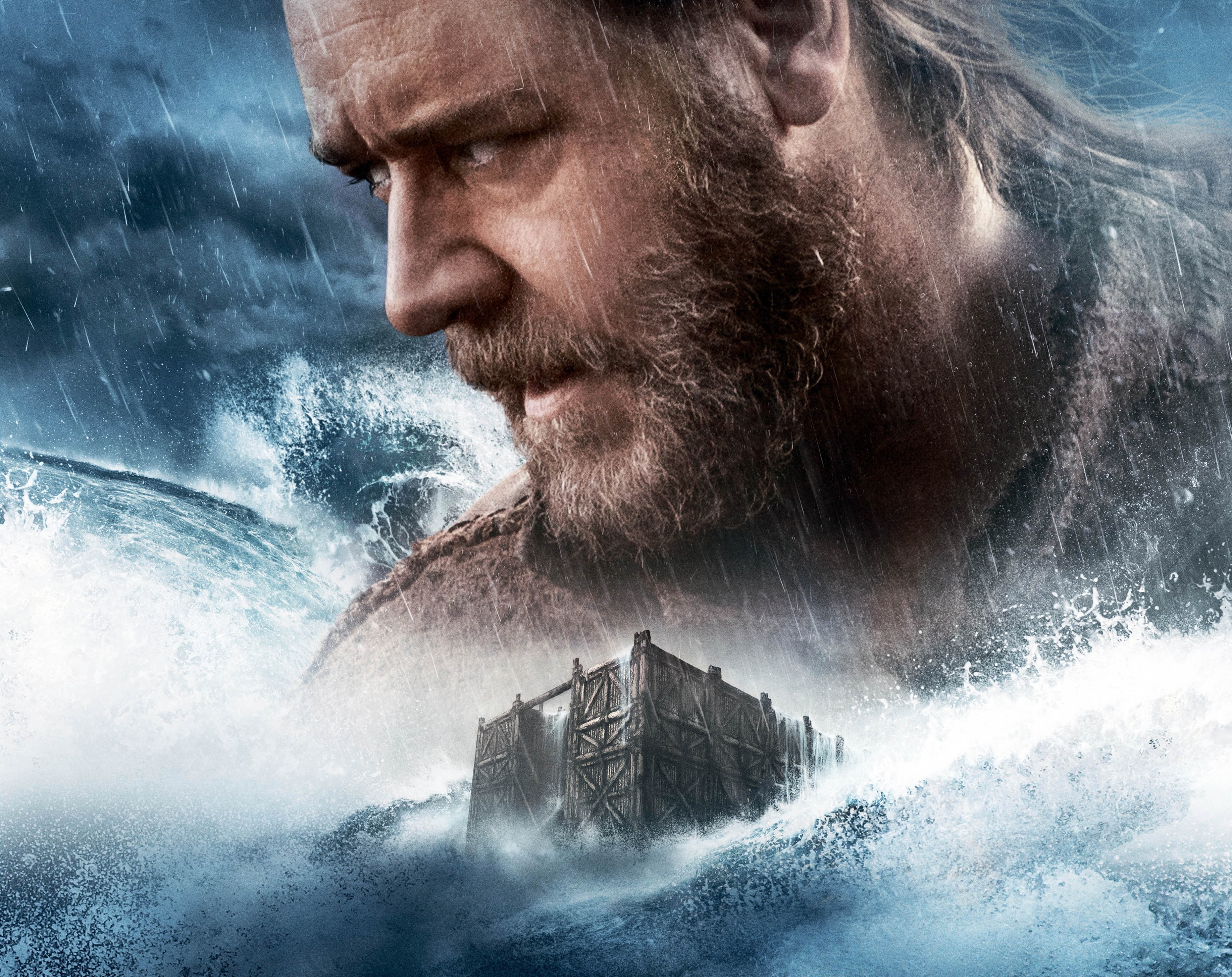 brown, one person, Noah, man, adult, biblically, Epic, young adult, close-up, illustration, human face, 2014, Movies, water, Film, profile view, crowe, HD Wallpaper