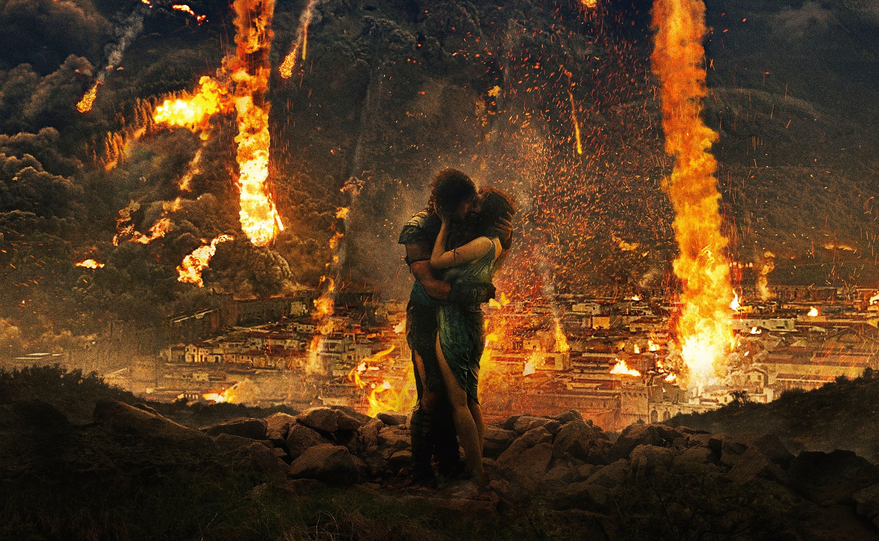 Love, Mount Vesuvius, Epic, bonfire, outdoors, Volcano, Movie, kissing, night, communication, Other Movies, 2K, full length, digital, woman, HD Wallpaper