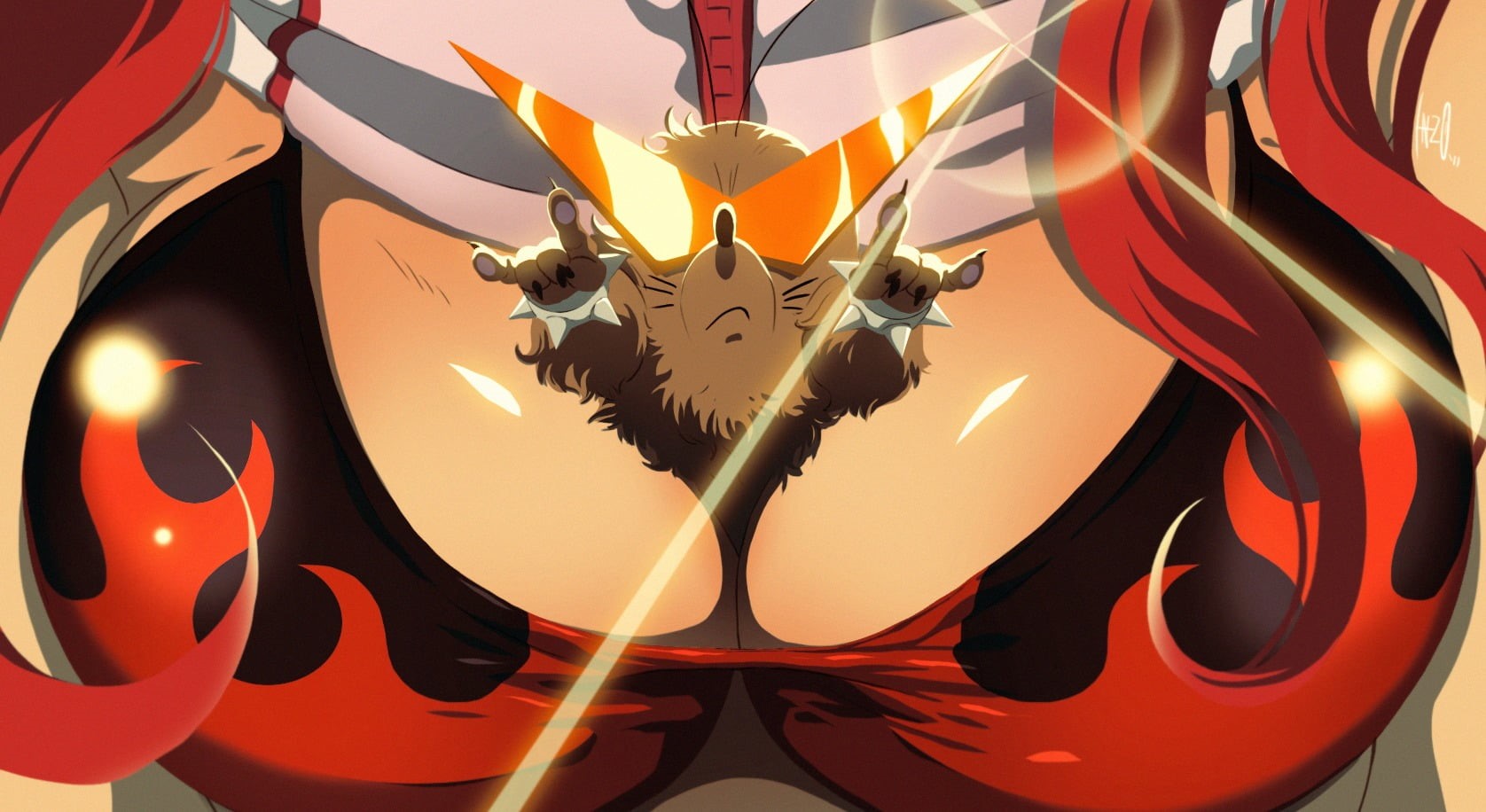 Tengen Toppa Gurren Lagann, technology, pattern, cleavage, art and craft, Littner Yoko, indoors, backgrounds, close-up, event, representation, shape, no people, HD Wallpaper