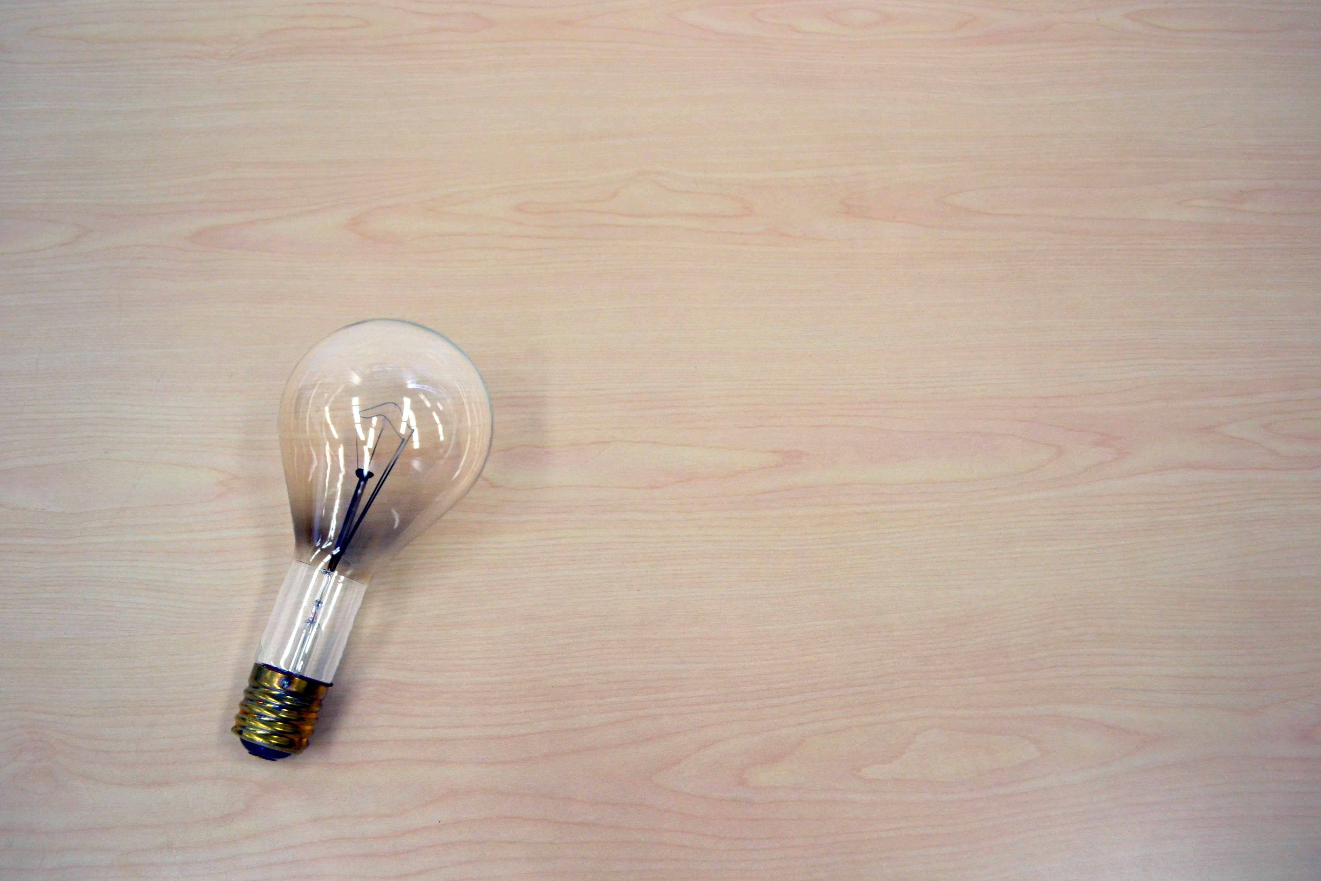 high angle view, work tool, lightbulb, indoors, wood grain, brilliant, lamp, think, illuminated, imagination, edison, tool, power, light Bulb, burnt, inspiration, HD Wallpaper