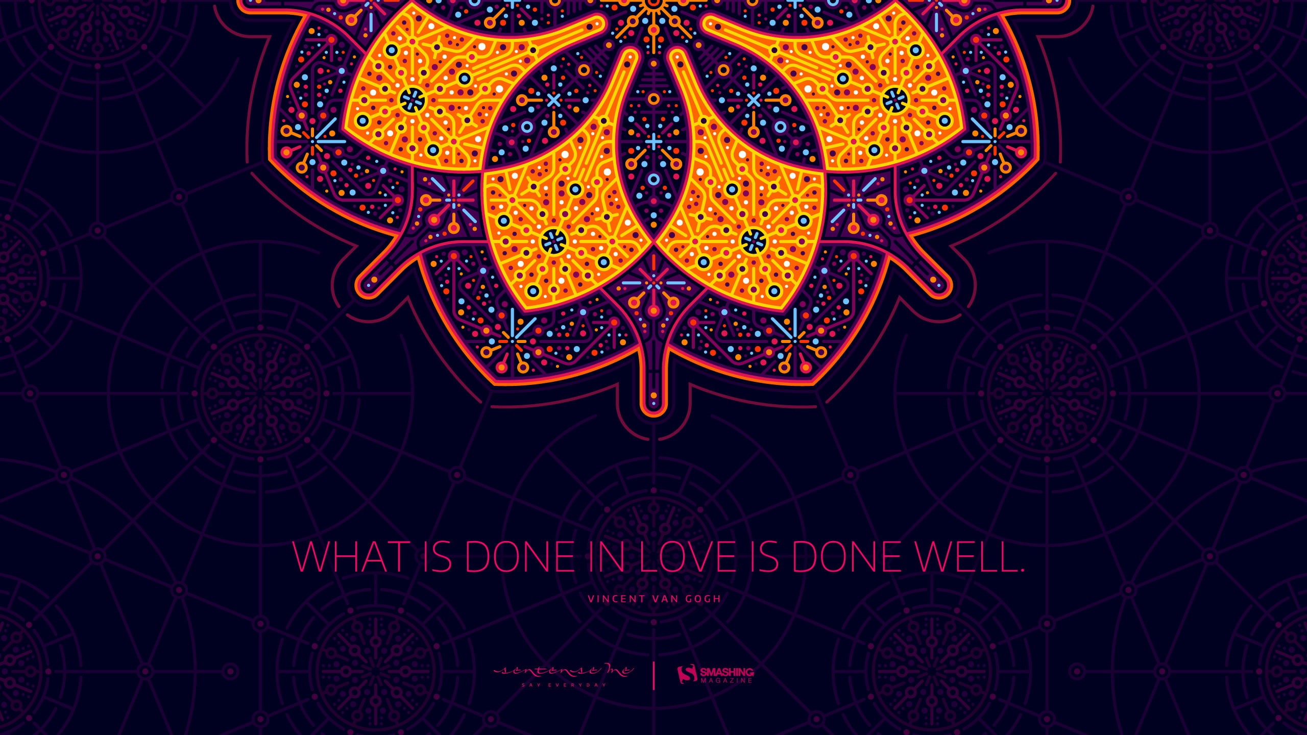 decoration, built structure, illuminated, ornate, full frame, shape, 2K, multi colored, black background, creativity, vincent van gogh smashing magazine mandalas symmetry abstract artwork pattern quote inspirational, HD Wallpaper