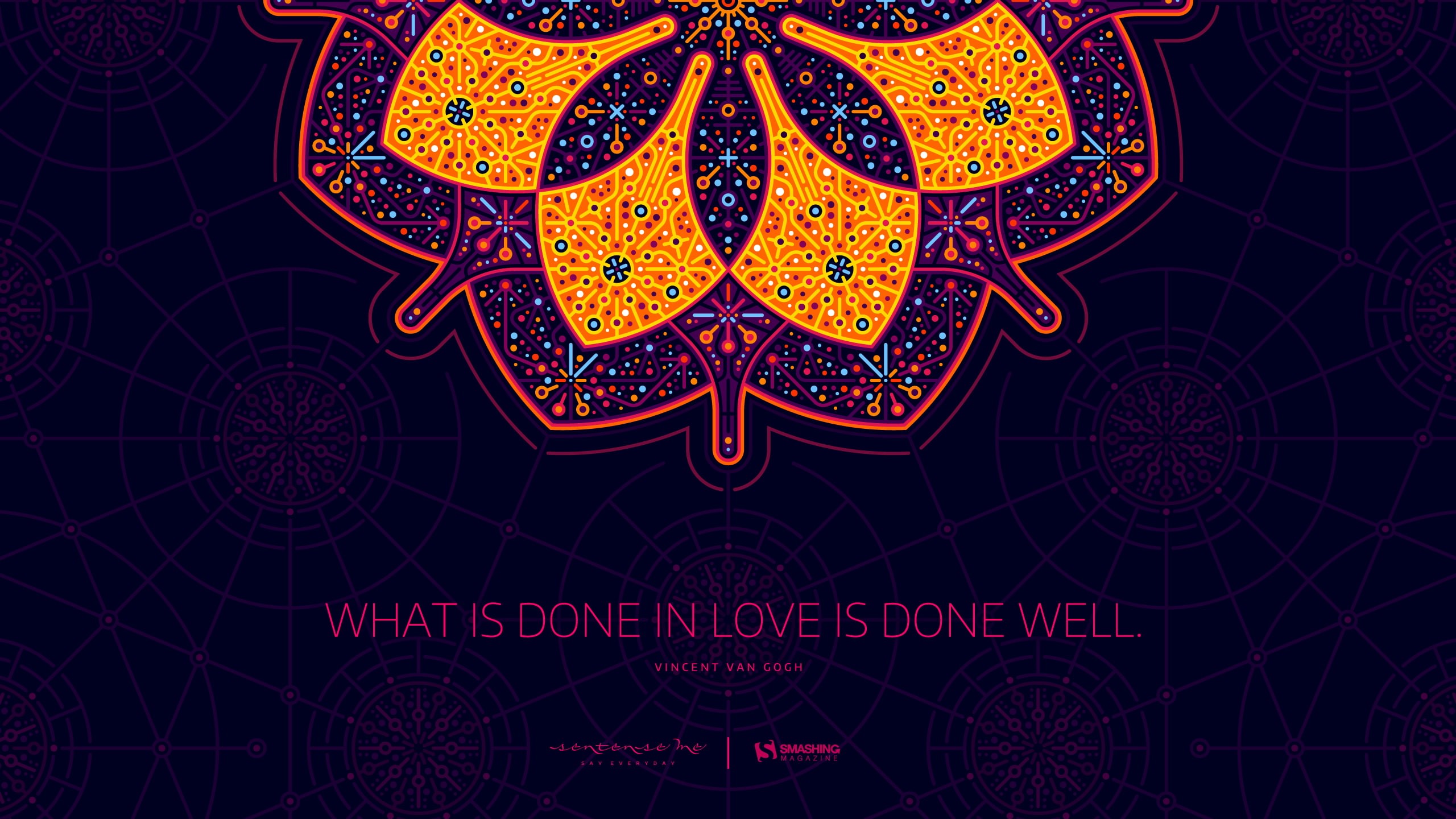 symmetry, mandalas, artwork, inspirational, abstract, pattern, 2K, Vincent van Gogh, Smashing Magazine, quote, HD Wallpaper