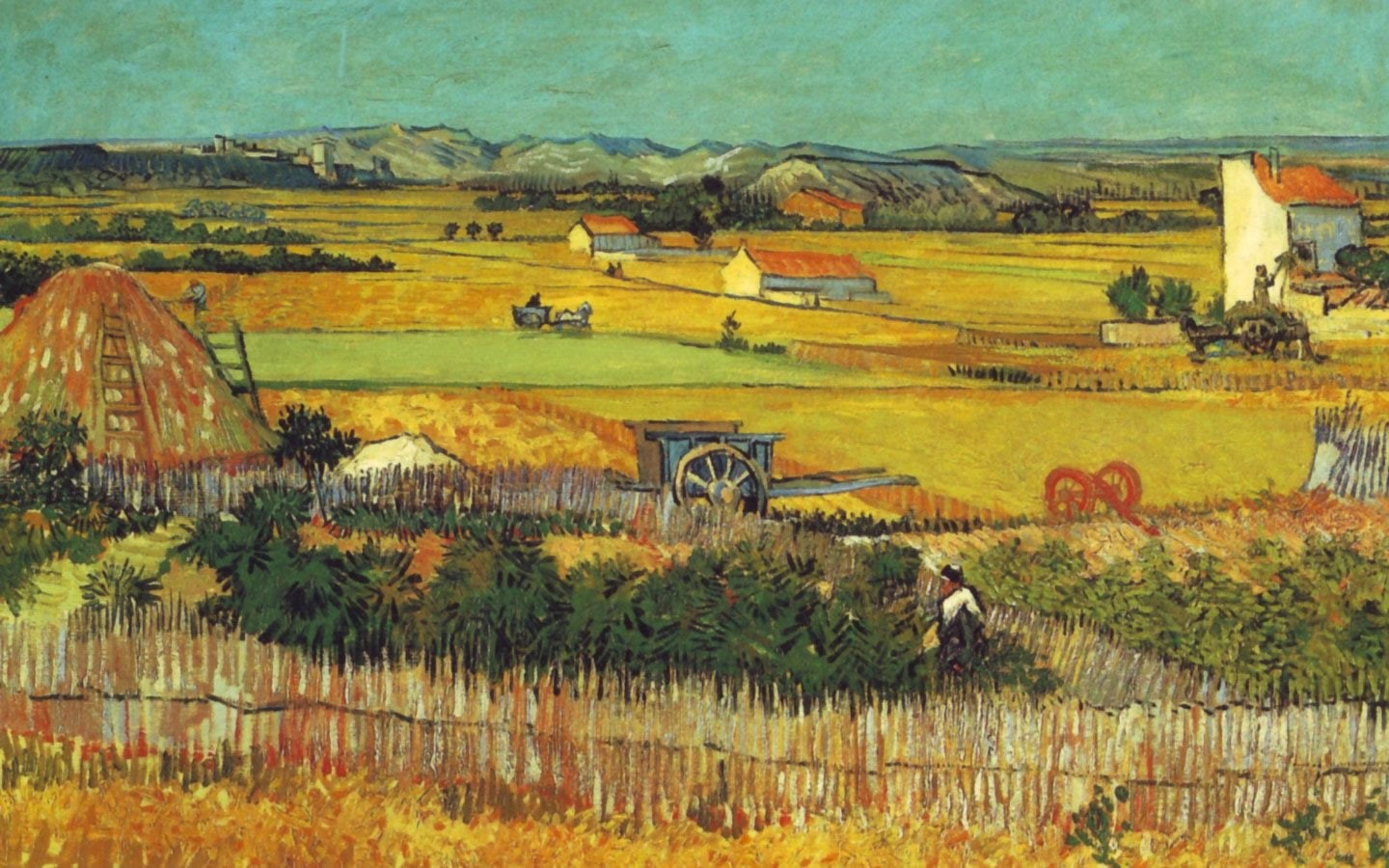 landscapes, vincent, van, artwork, gogh, 720P, paintings, fields, plaine, crau, HD Wallpaper