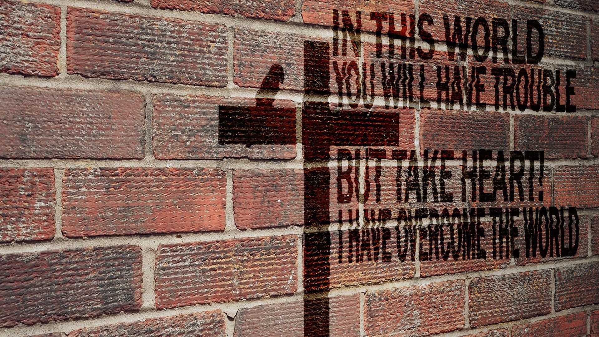 brick wall, wall - building feature, close-up, God, built structure, full frame, wall, brick, textured, red, architecture, motivational, pattern, sunlight, HD Wallpaper