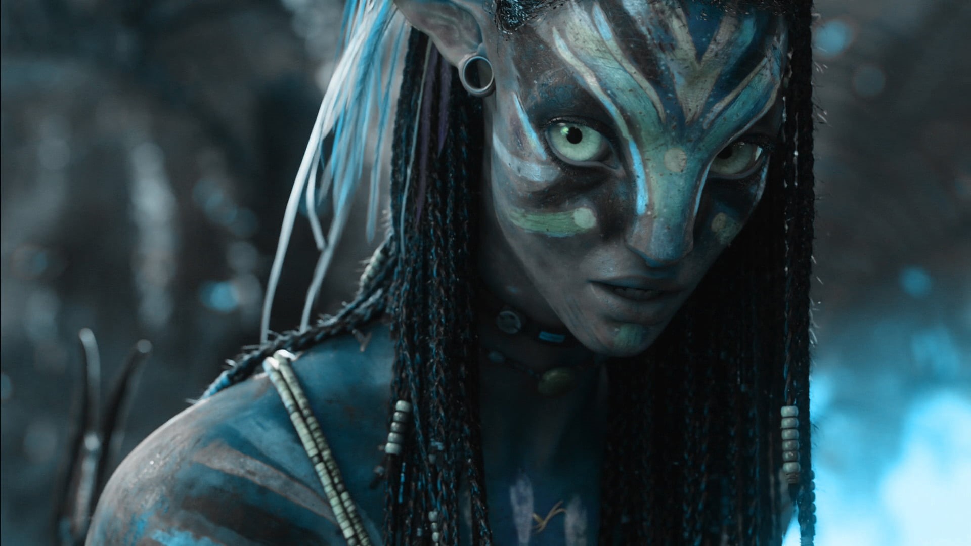 beauty, Neytiri, stage Make-up, hair, avatar, movie, clothing, fashion, 1080P, one Person, hood - clothing, adult, portrait, screenshot, body part, young Women, HD Wallpaper