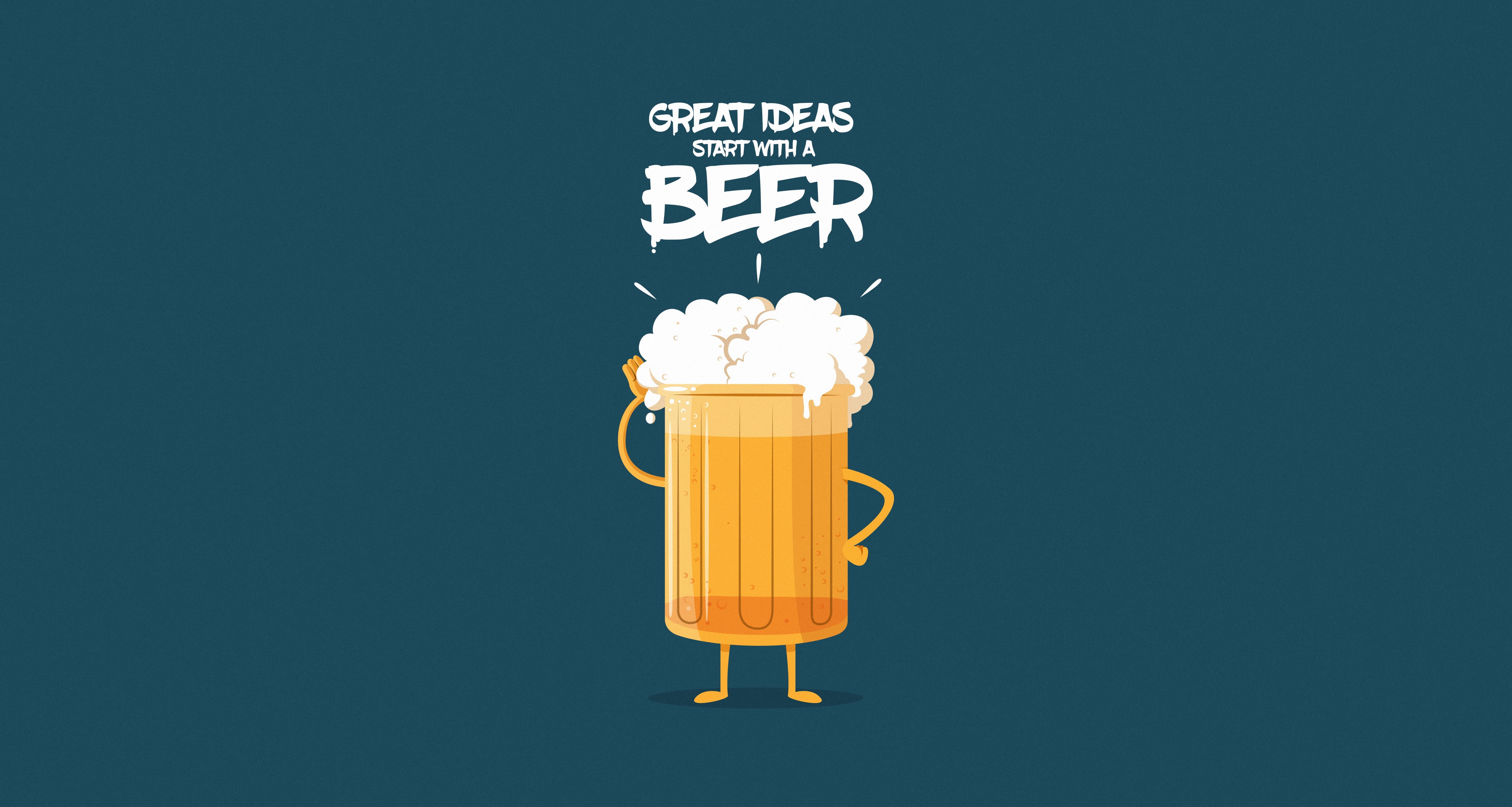 Minimalist, Beer, Humor, 5K, HD Wallpaper