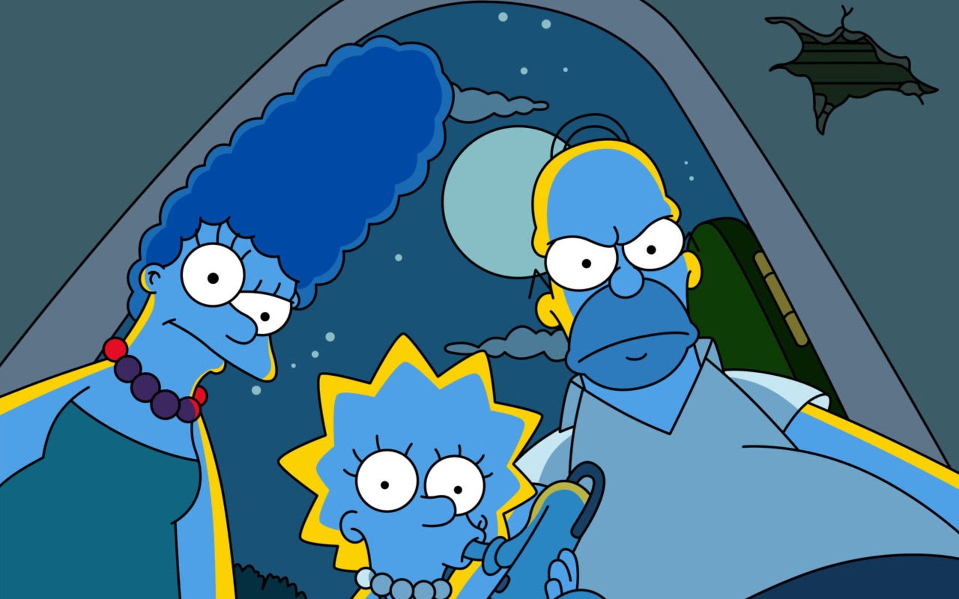 Homer Simpson, cartoon, The Simpsons, 1080P, Marge Simpson, Lisa Simpson, HD Wallpaper