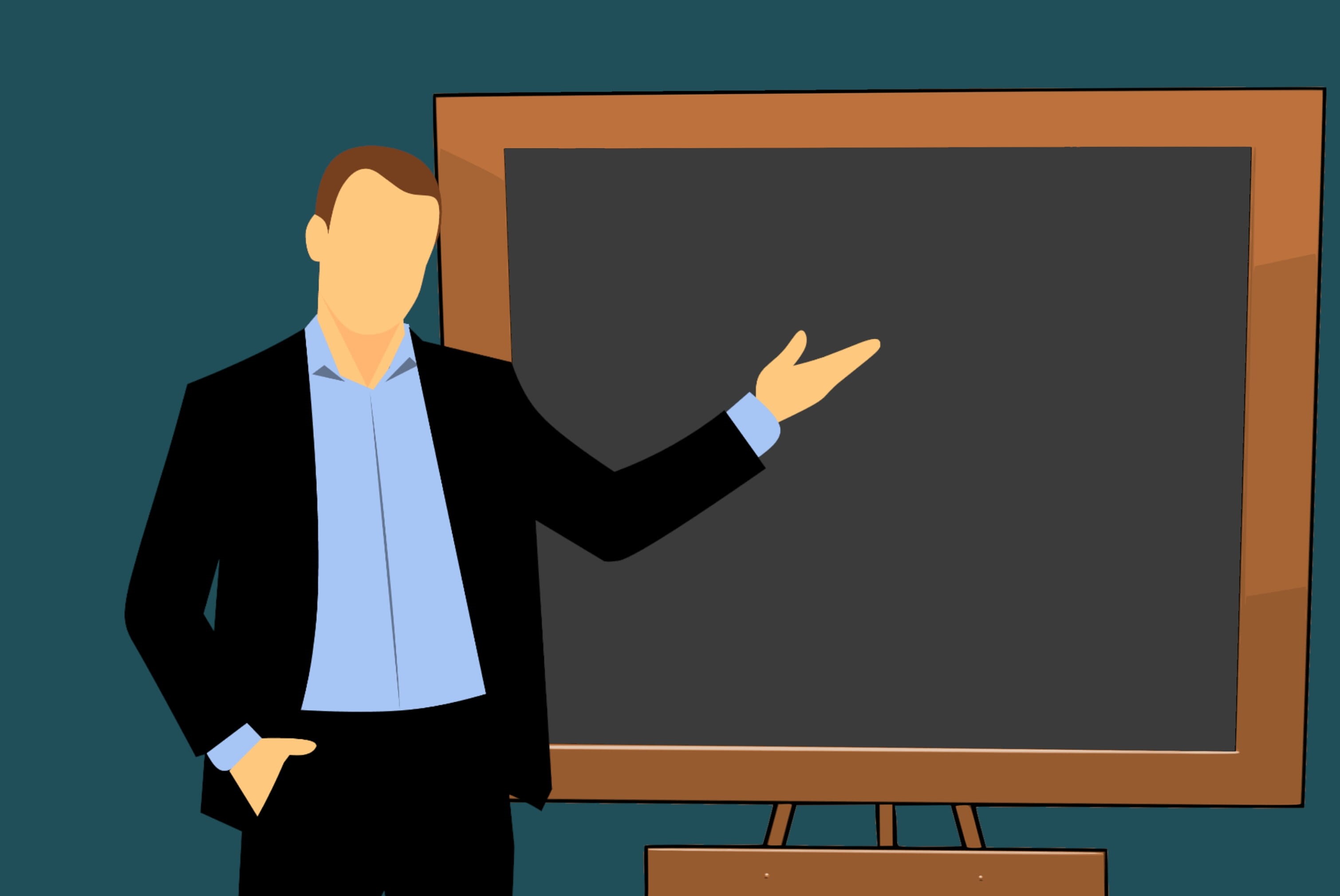 occupation, school, computer, white collar worker, men, man, people, cartoon, adult, front, classroom, success, corporate business, professional, business person, HD Wallpaper