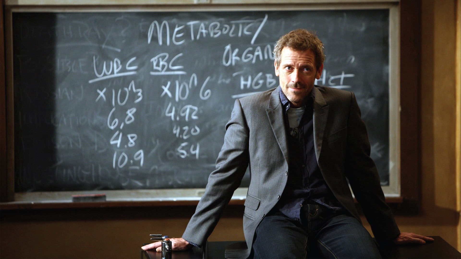 1080P, Blackboard, house, Hugh Laurie, M.D., HD Wallpaper