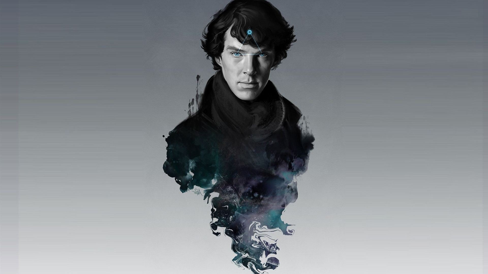 strange, hairstyle, tv series, real people, smoke, doctor, Benedict Cumberbatch, simple background, standing, Sherlock Holmes, leisure activity, one person, HD Wallpaper