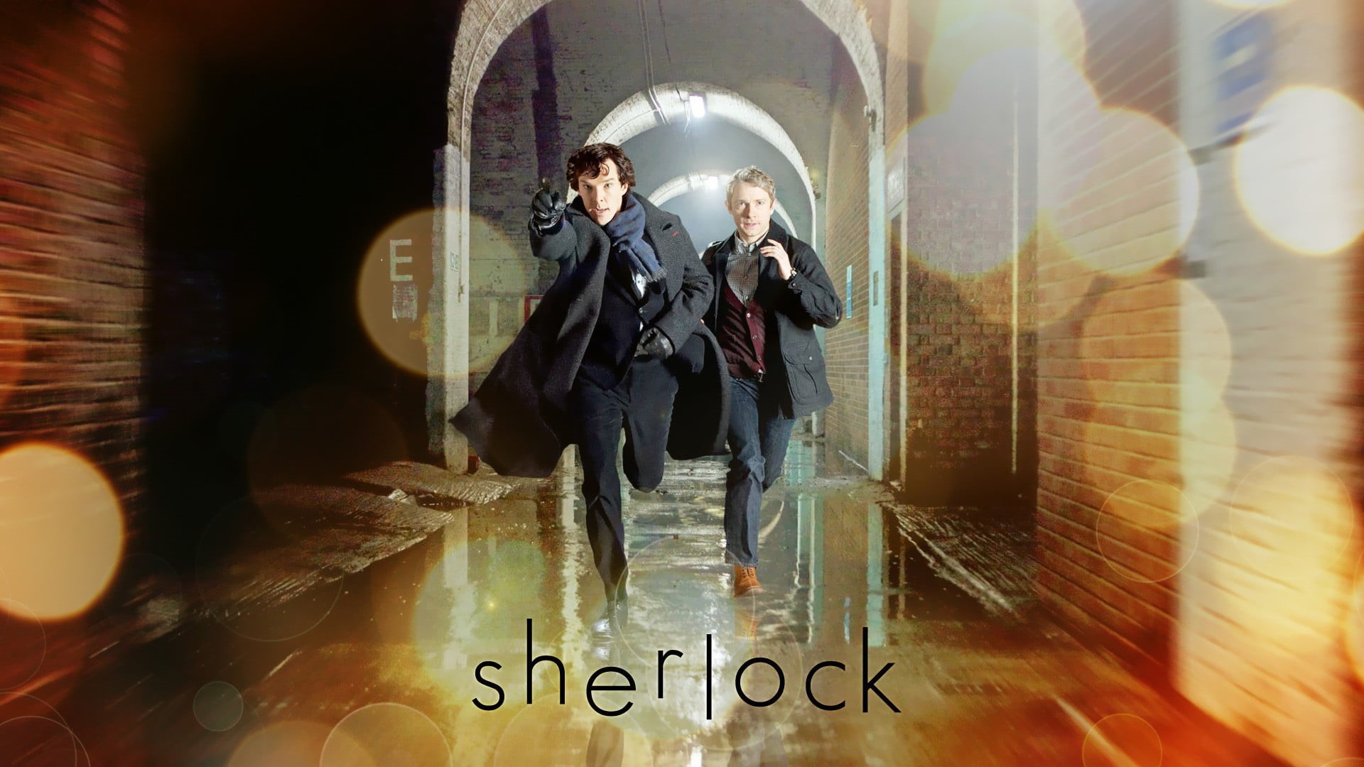 adult, males, Martin Freeman, John Watson, London, 1080P, corridor, front view, walking, architecture, arcade, arch, full length, two people, HD Wallpaper