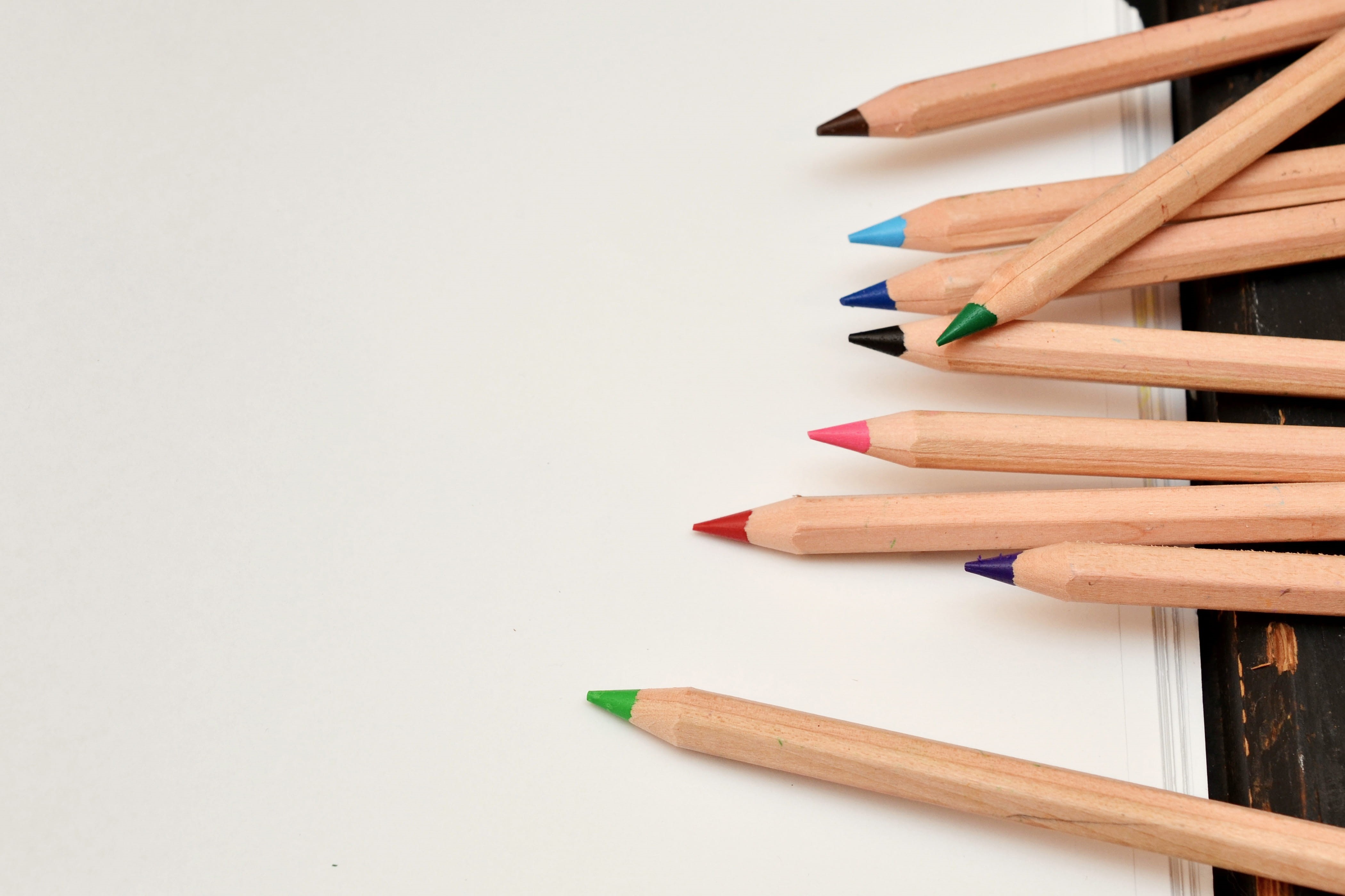 group of Objects, wood - Material, study, isolated, 4K, large group of objects, various, no People, creativity, arrangement, variation, writing instrument, HD Wallpaper