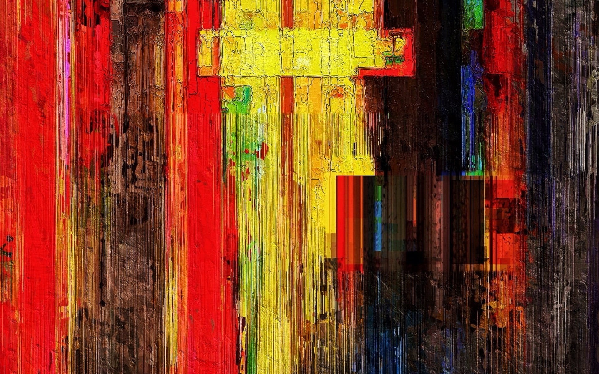 no people, built structure, choice, close-up, multi colored, text, indoors, digital art, painting, paint, 1080P, red, architecture, hanging, art and craft, HD Wallpaper