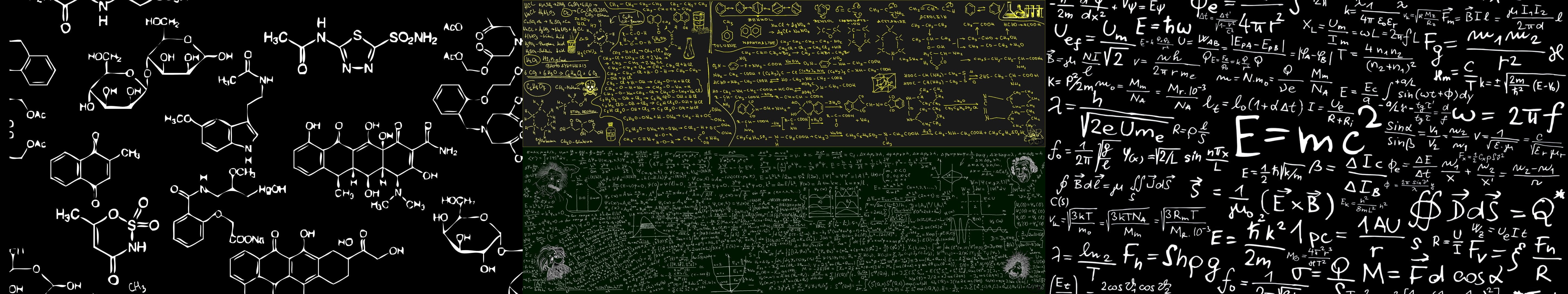 board, tripple, tableau, scree, physic, physique, multiple, chimie, craie, monitor, chalk, science, mathematic, chimi, multi, albert, einstein, math, calcul, HD Wallpaper