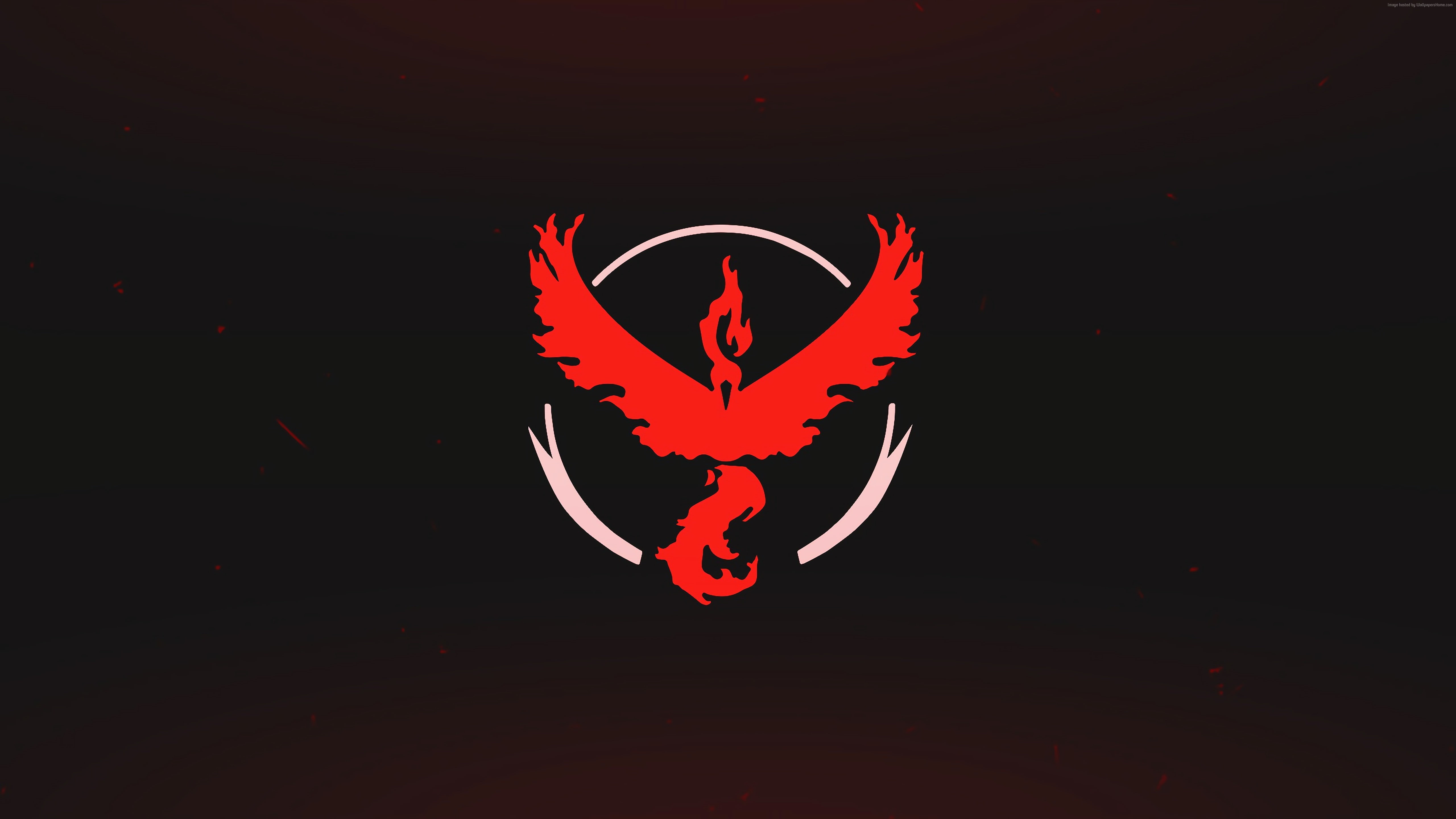 logo, mobile, team, red, valor, pokemon go, nintendo, 5K, HD Wallpaper