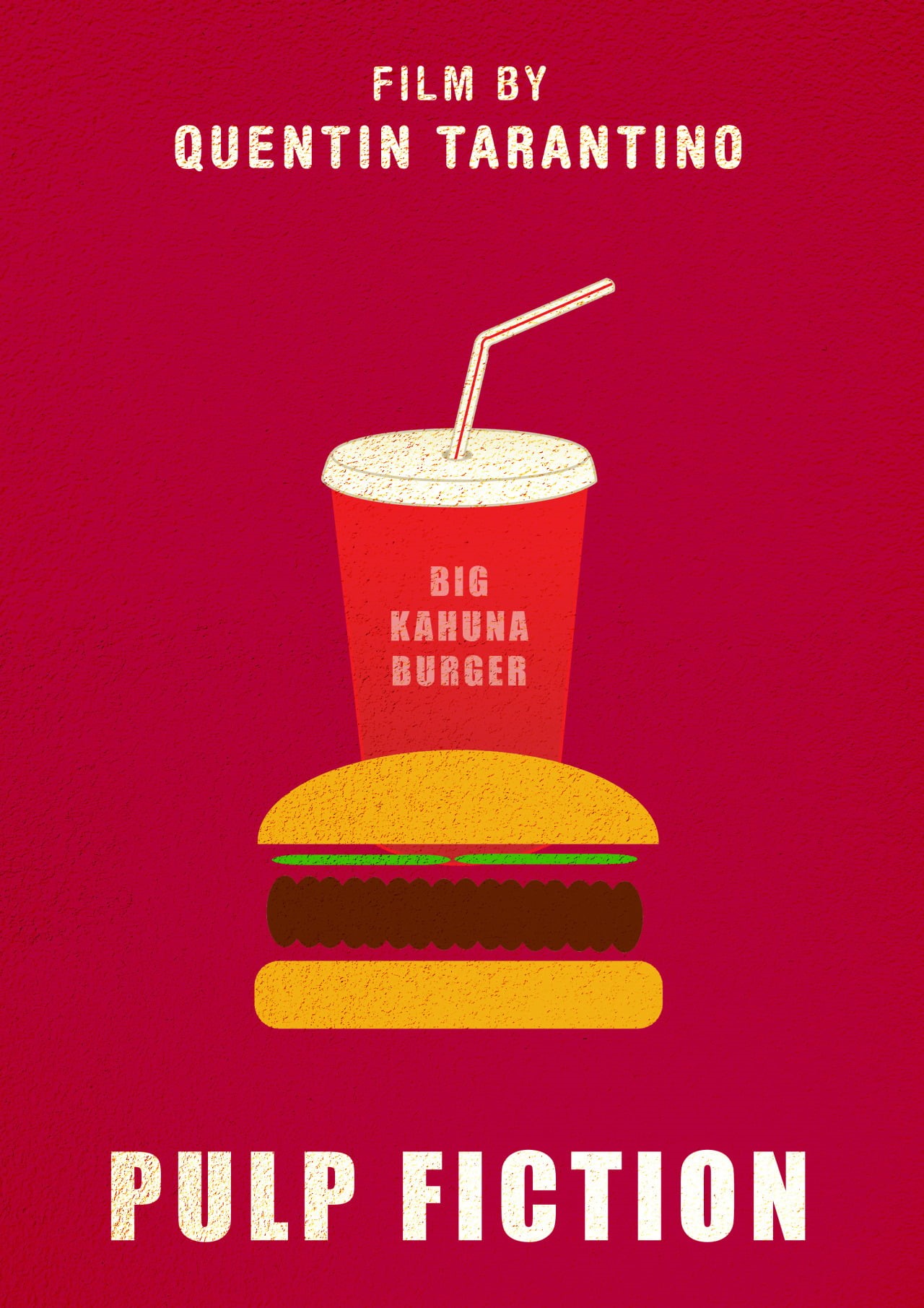 simple, fan art, minimalism, Pulp Fiction, movie poster, burgers, purple background, 1994 (Year), 720P, drink, portrait display, Quentin Tarantino, movies, Phone HD Wallpaper