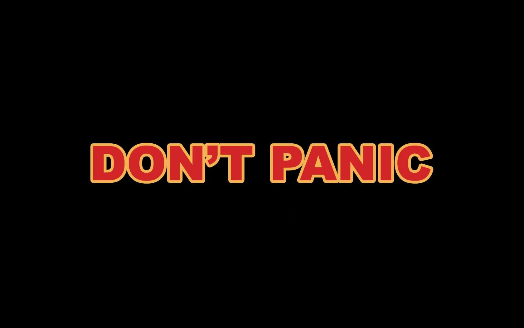 black background, communication, cut out, studio shot, night, 720P, sign, panic, illuminated, black color, neon, text, don, The Hitchhikers Guide to the Galaxy, HD Wallpaper