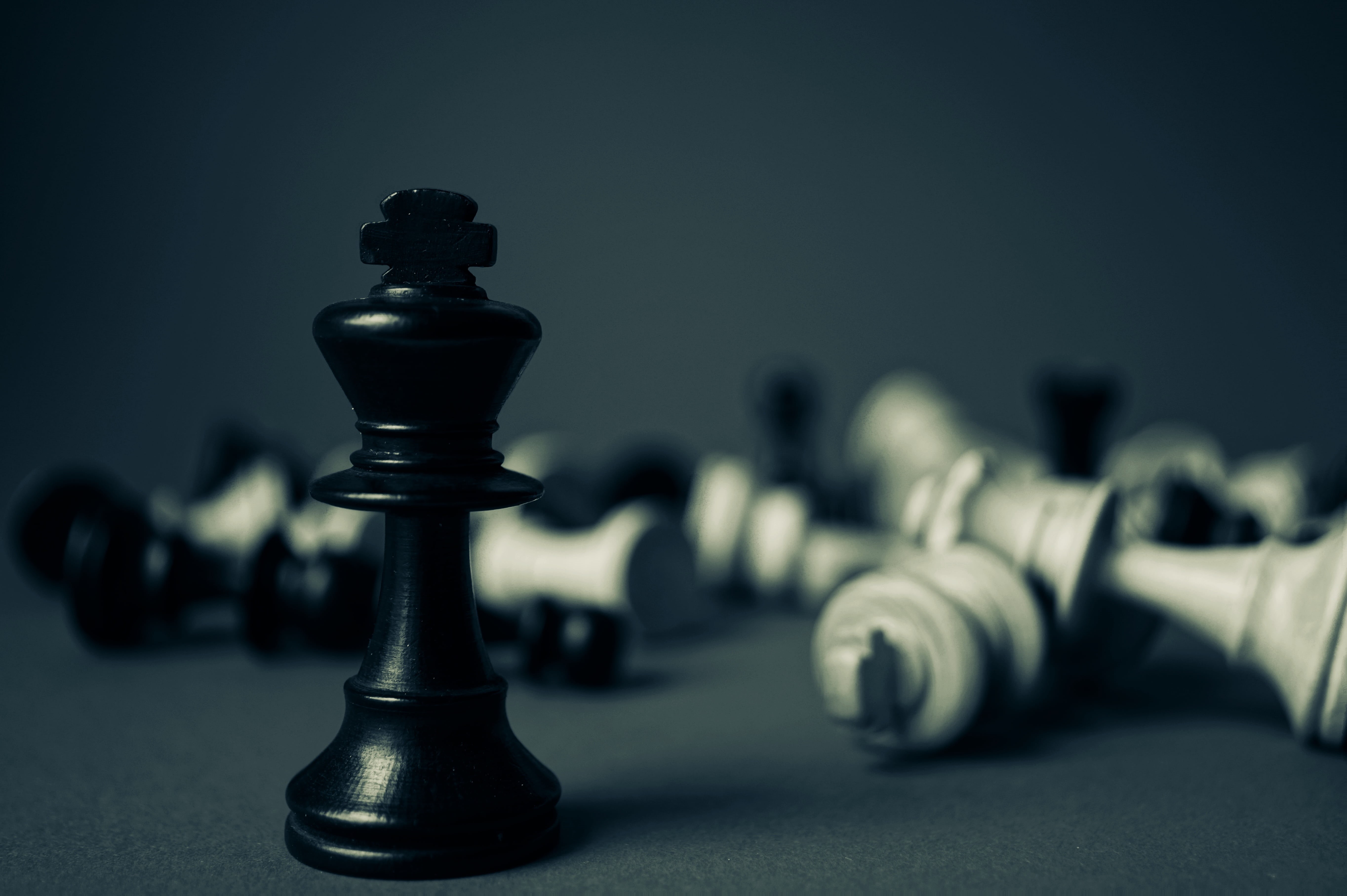 chess piece, photo, battle, game, competition, relaxation, close-up, skill, 5K, mate, black color, focus, queen - chess piece, victory, leisure activity, HD Wallpaper