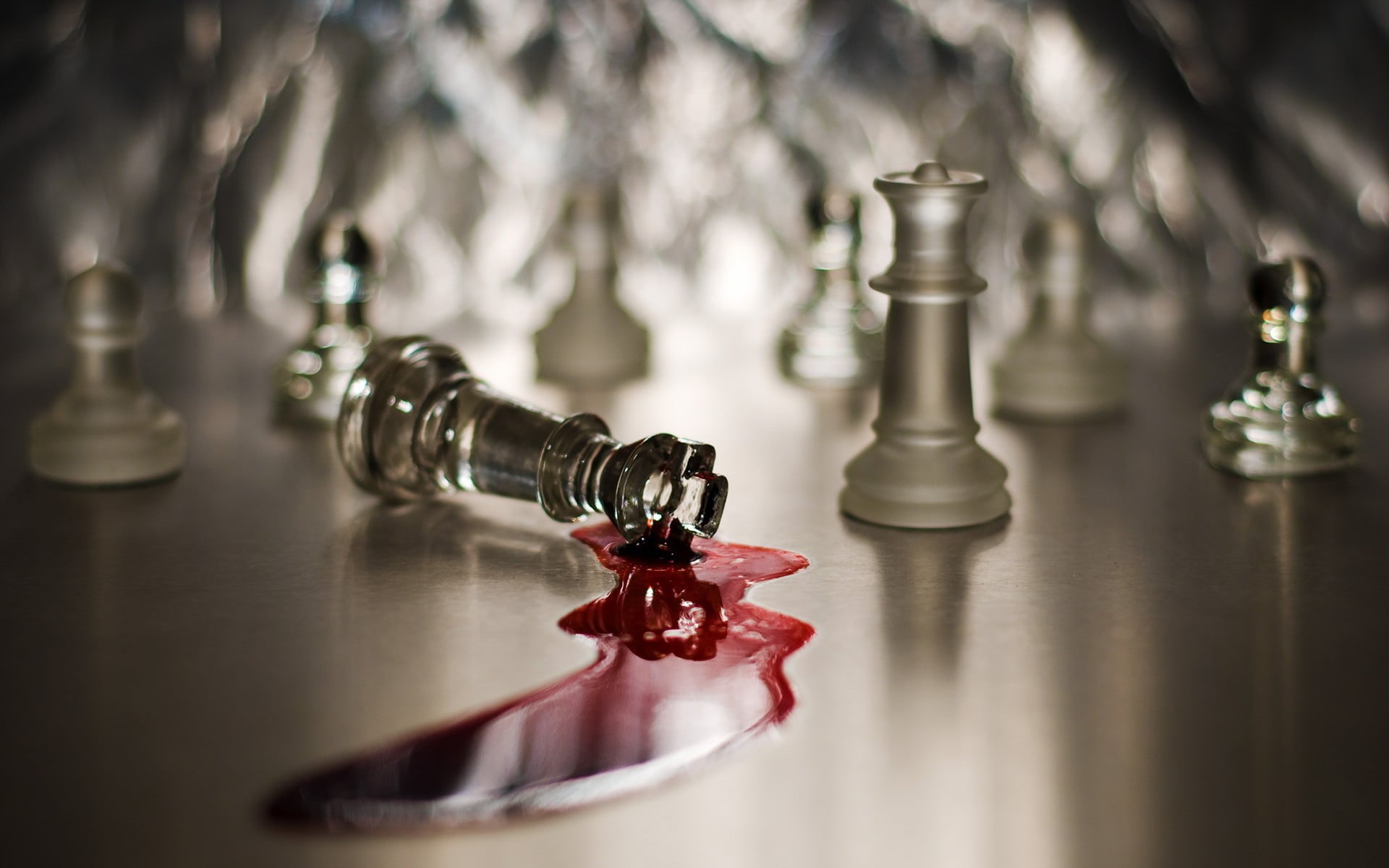 reflection, glass, leisure games, close-up, high angle view, blood, figure, leisure activity, pawn - chess piece, 1080P, queen - chess piece, chess, relaxation, HD Wallpaper