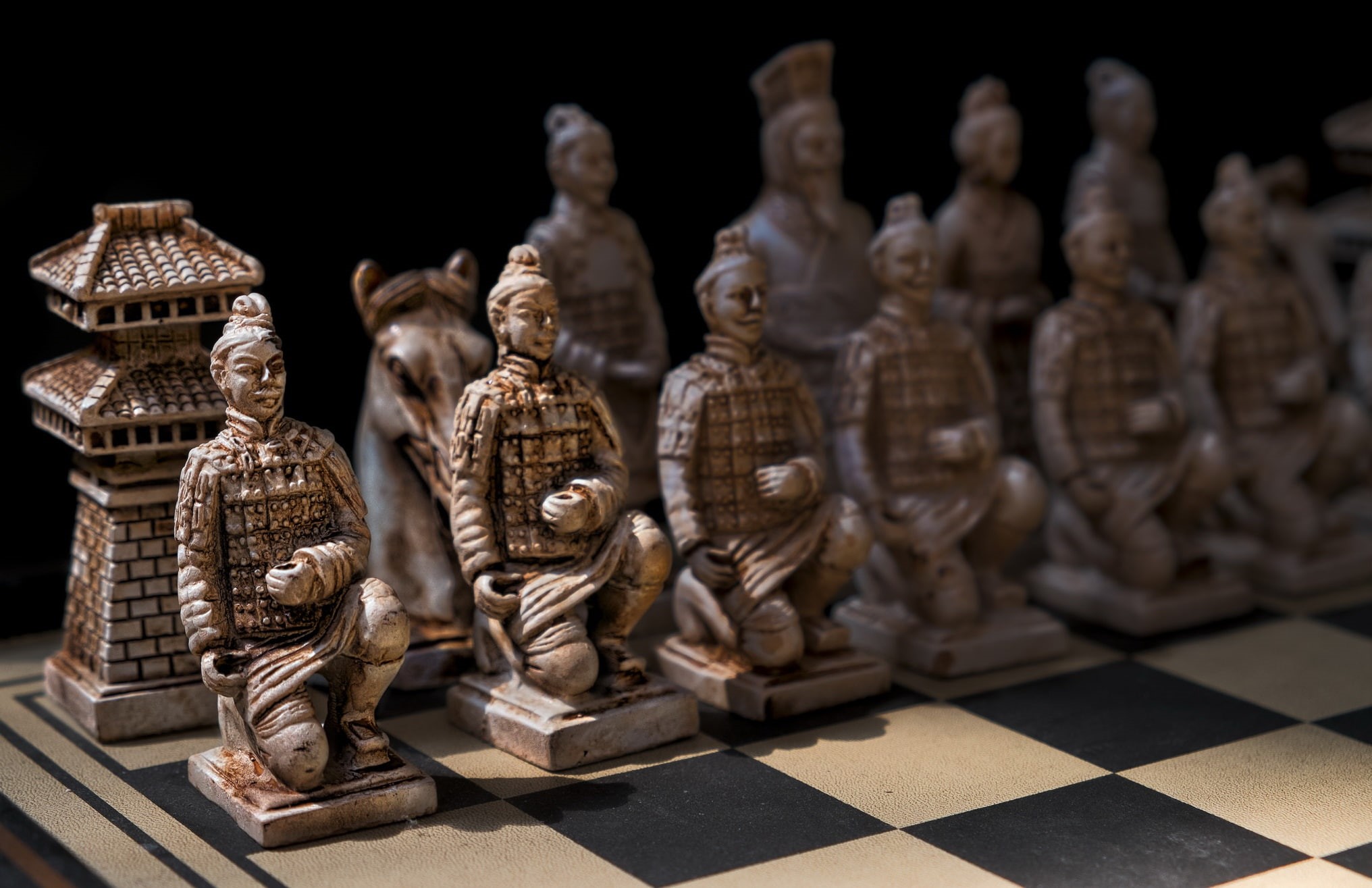 chess, black, white, 1080P, board games, HD Wallpaper