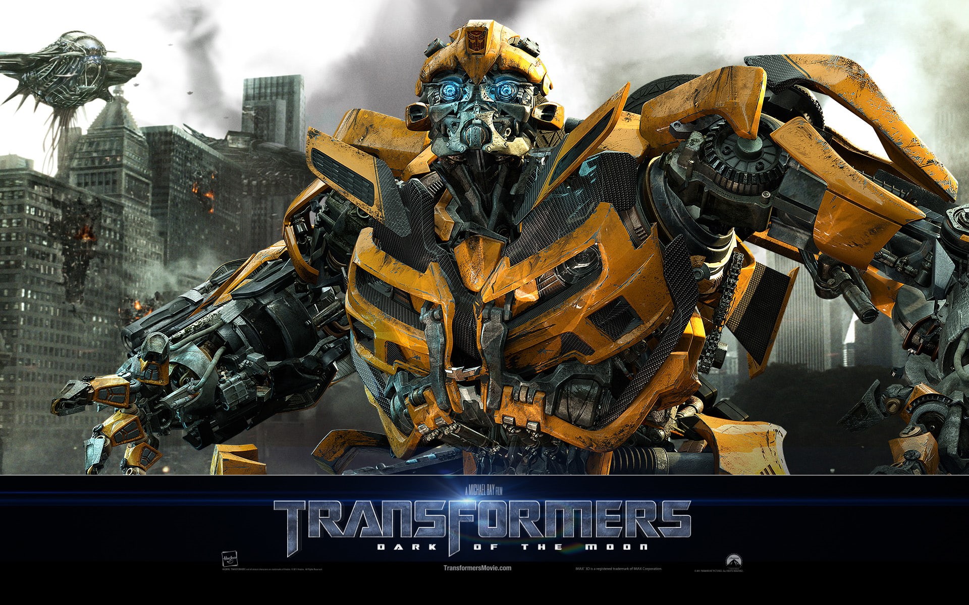 moon, 1080P, bumblebee, dark, transformers, HD Wallpaper