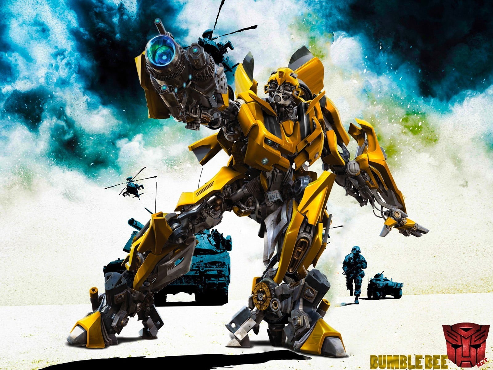 720P, mode of transportation, water, Bumblebee (Transformers), sport, military, aggression, group of people, conflict, underwater, robot, unrecognizable person, HD Wallpaper