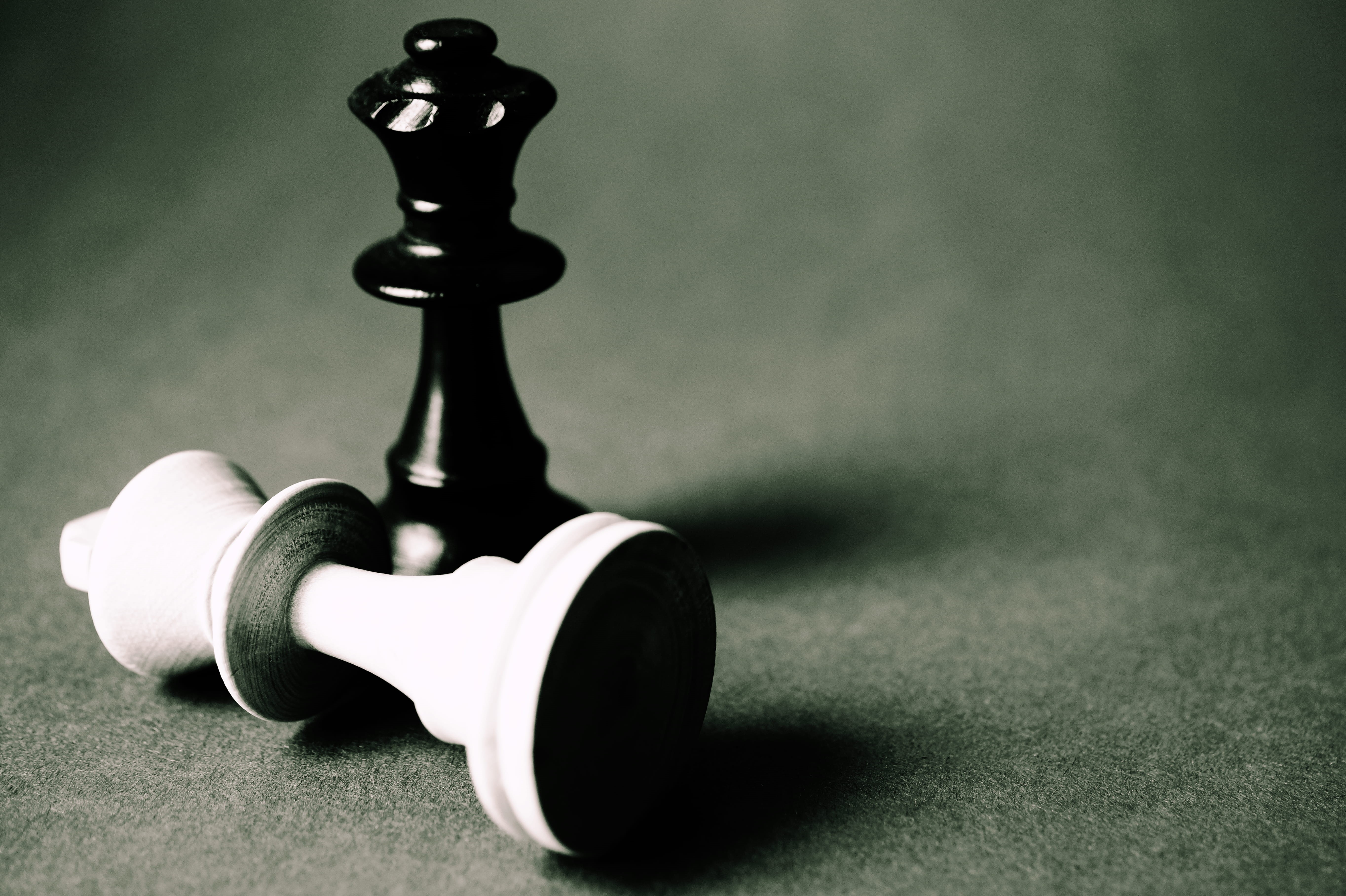 challenge, black-and-white, indoors, queen, play, piece, recreation, copy space, simplicity, strategy, 5K, success, checkmate, leisure games, close-up, HD Wallpaper