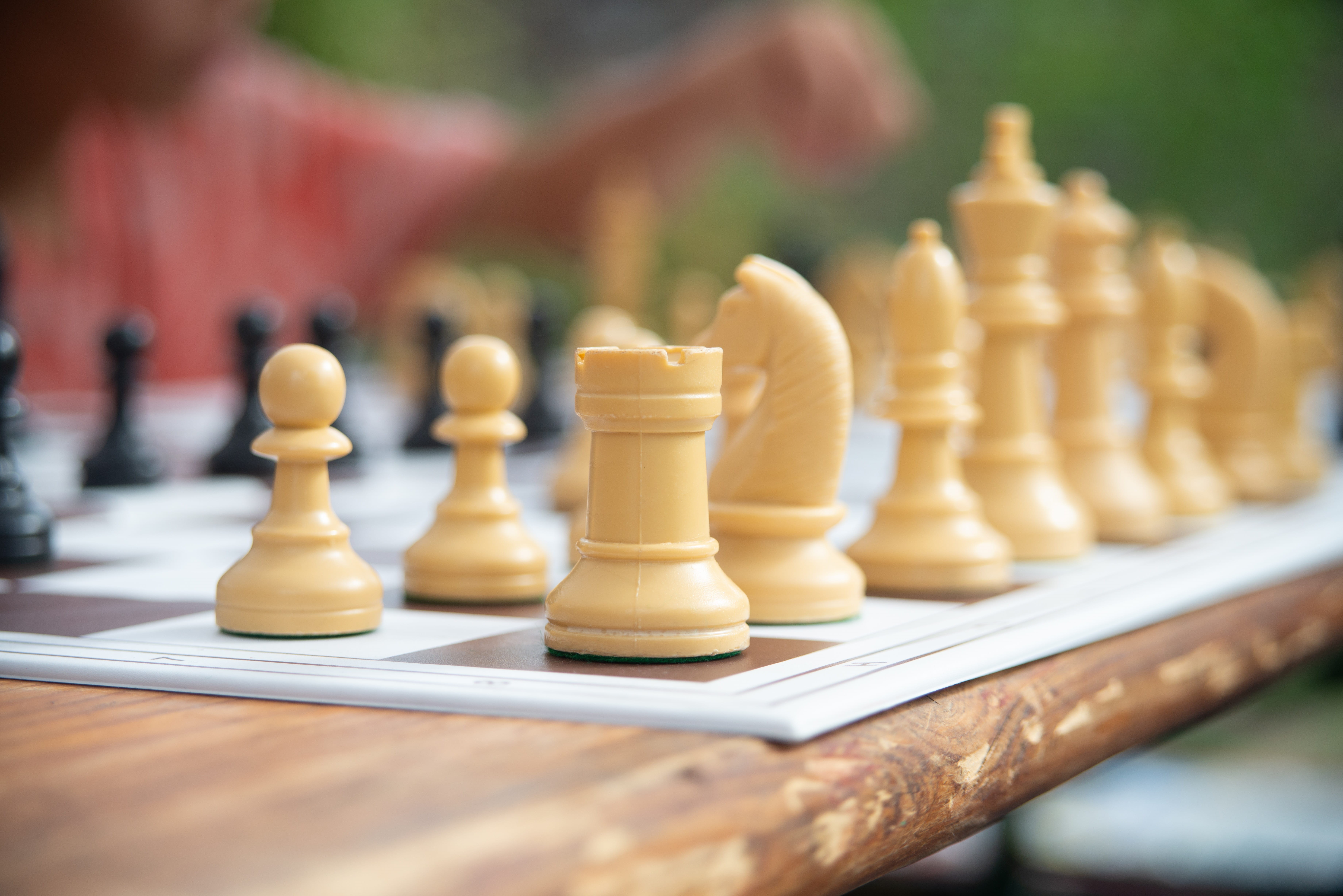 chess piece, focus on foreground, king - chess piece, playing field, skill, leisure games, chess, 5K, strategy, game board, tactics, board game, wood - material, HD Wallpaper