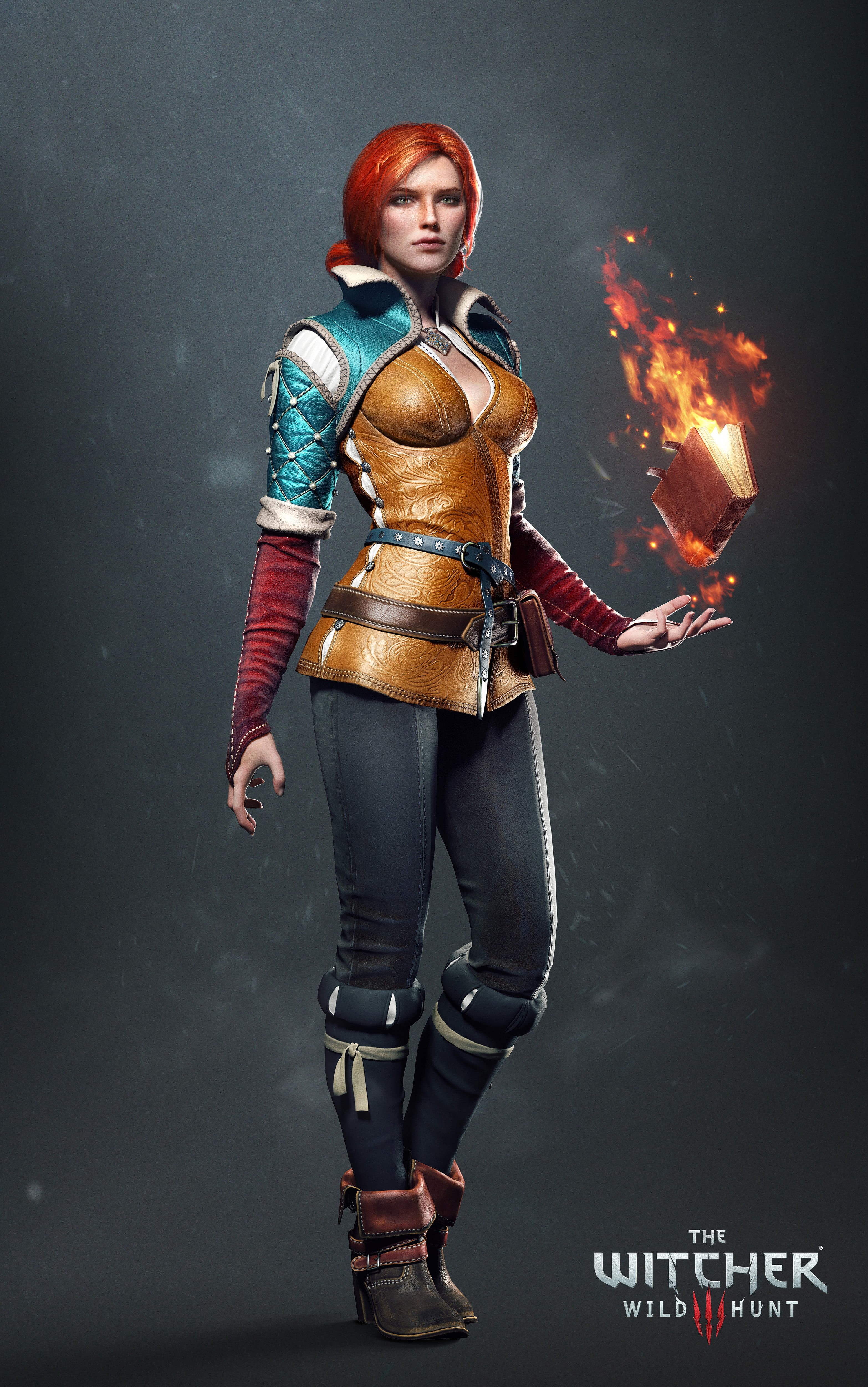 4K, wild, warrior, indoors, character, fire - Natural Phenomenon, artwork, flame, weapon, women, witcher, imagination, merigold, black Color, studio shot, Phone HD Wallpaper