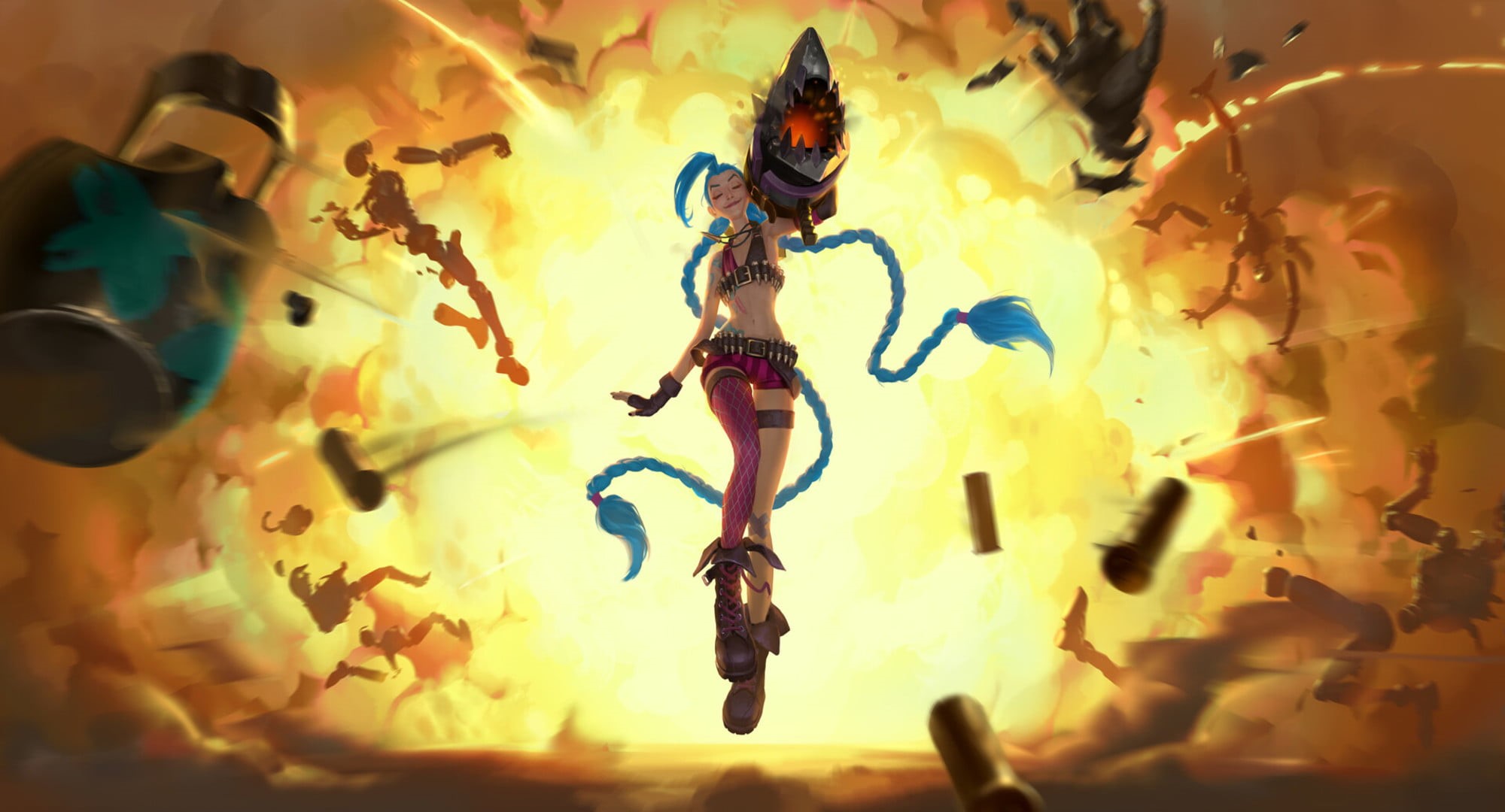 Jinx (League Of Legends), Video Game, 1080P, Legends of Runeterra, Explosion, HD Wallpaper
