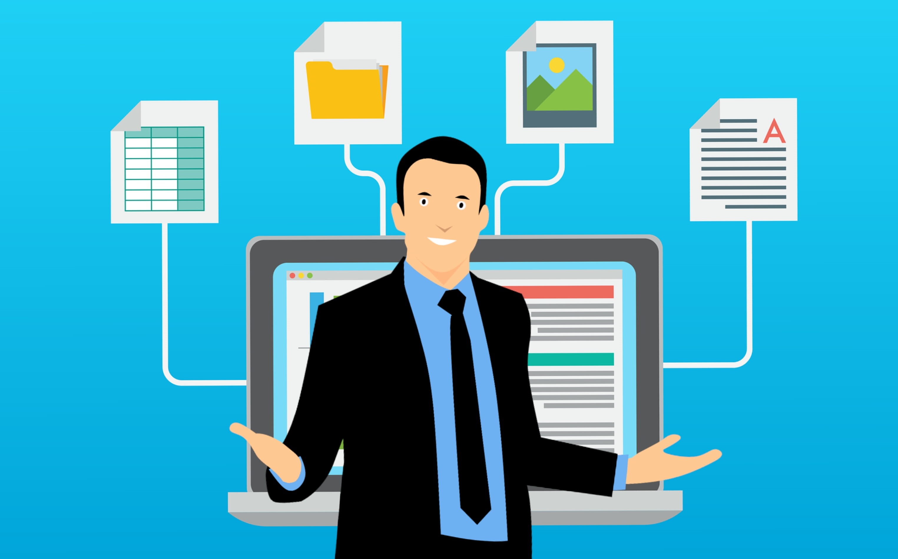 big data, suit, seo, internet, page, global communications, flat, design, sign, business person, standing, icon, element, men, one person, compute, data center, HD Wallpaper