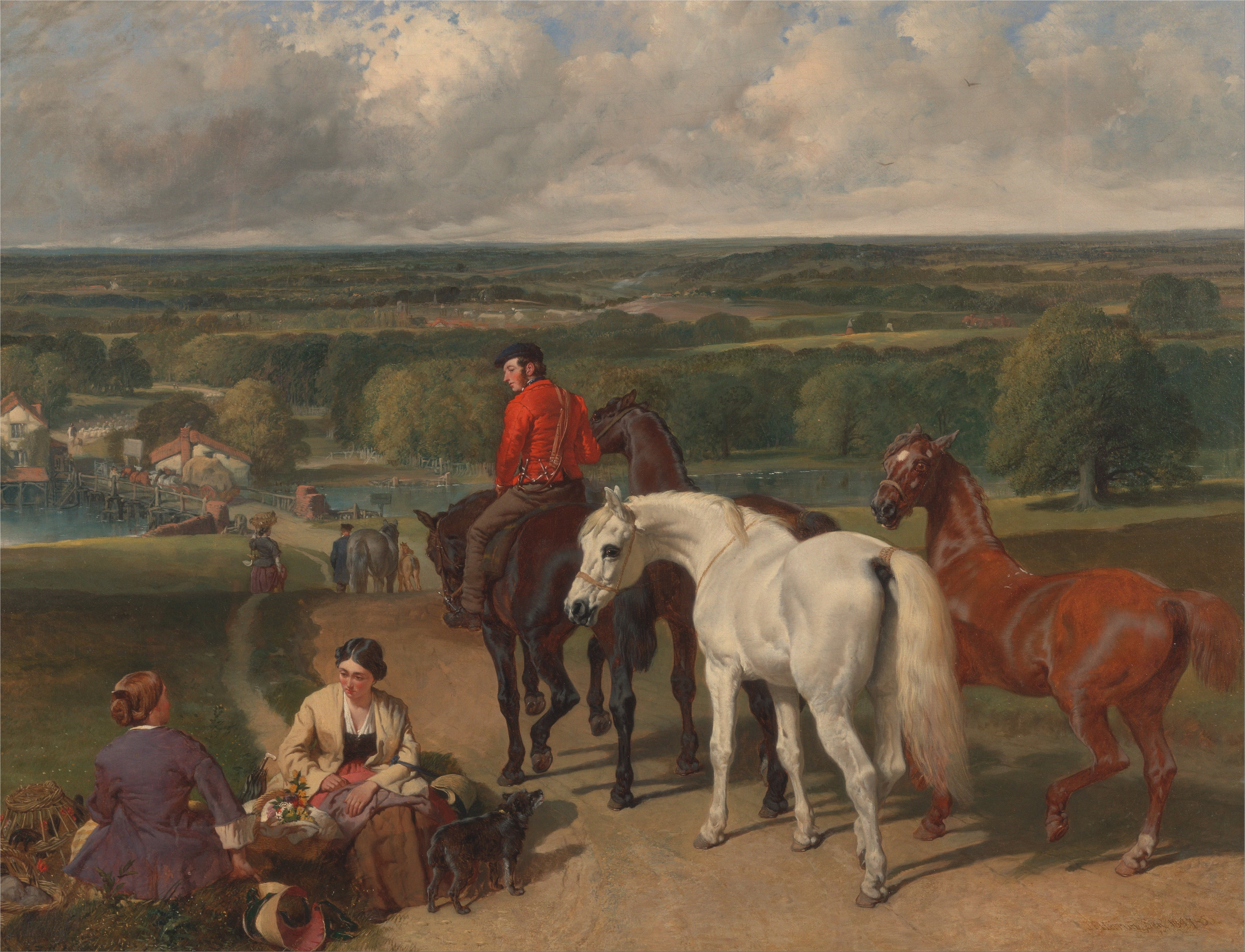 sitting, art, group of people, men, land, mammal, country, horses, sky, domestic, riding, real people, domestic animals, nature, landscape, 4K, people, HD Wallpaper