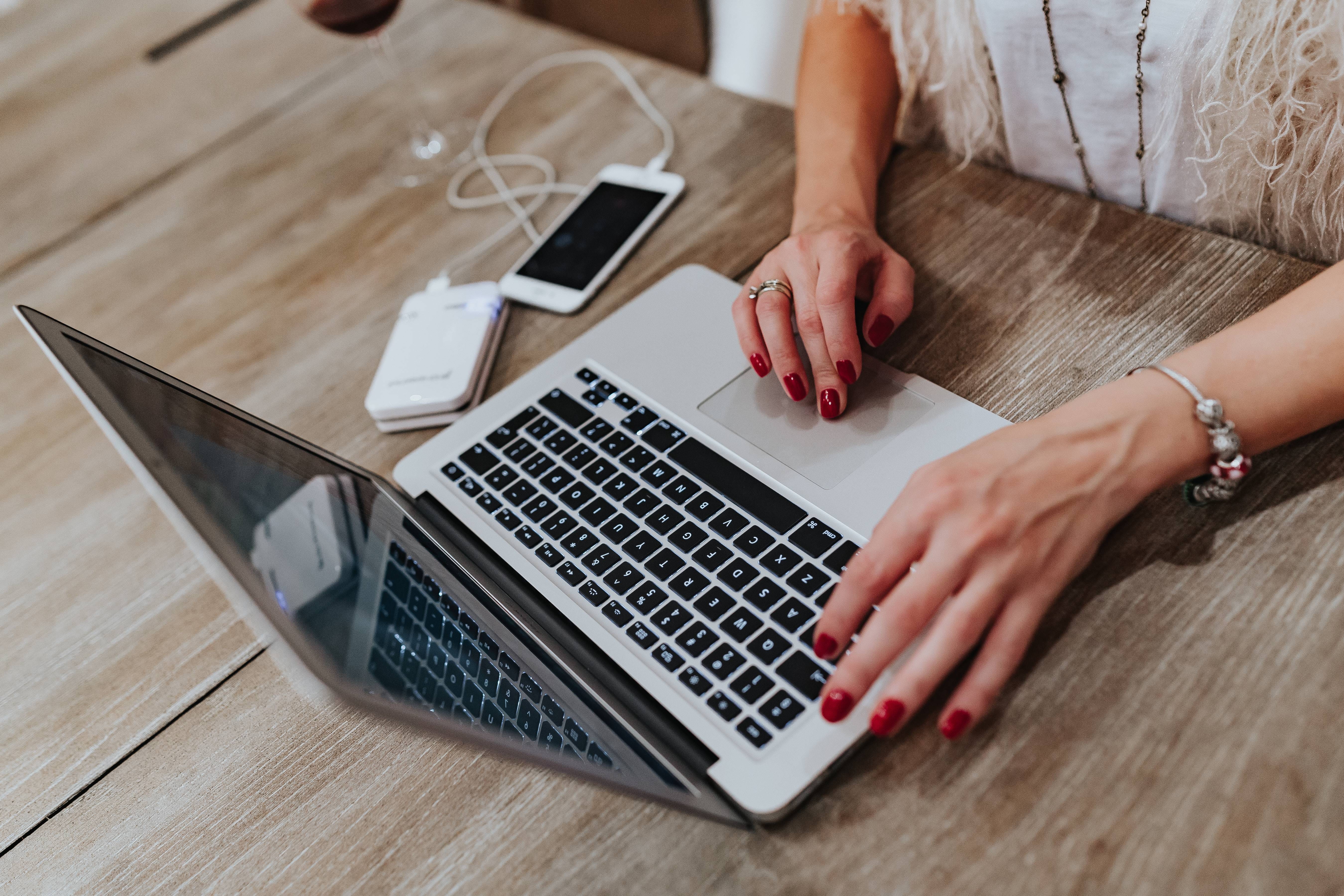 typing, human Hand, furniture, notebook, adult, surfing the net, laptop, connection, indoors, hands, using Laptop, mac, people, one woman only, computer equipment, HD Wallpaper