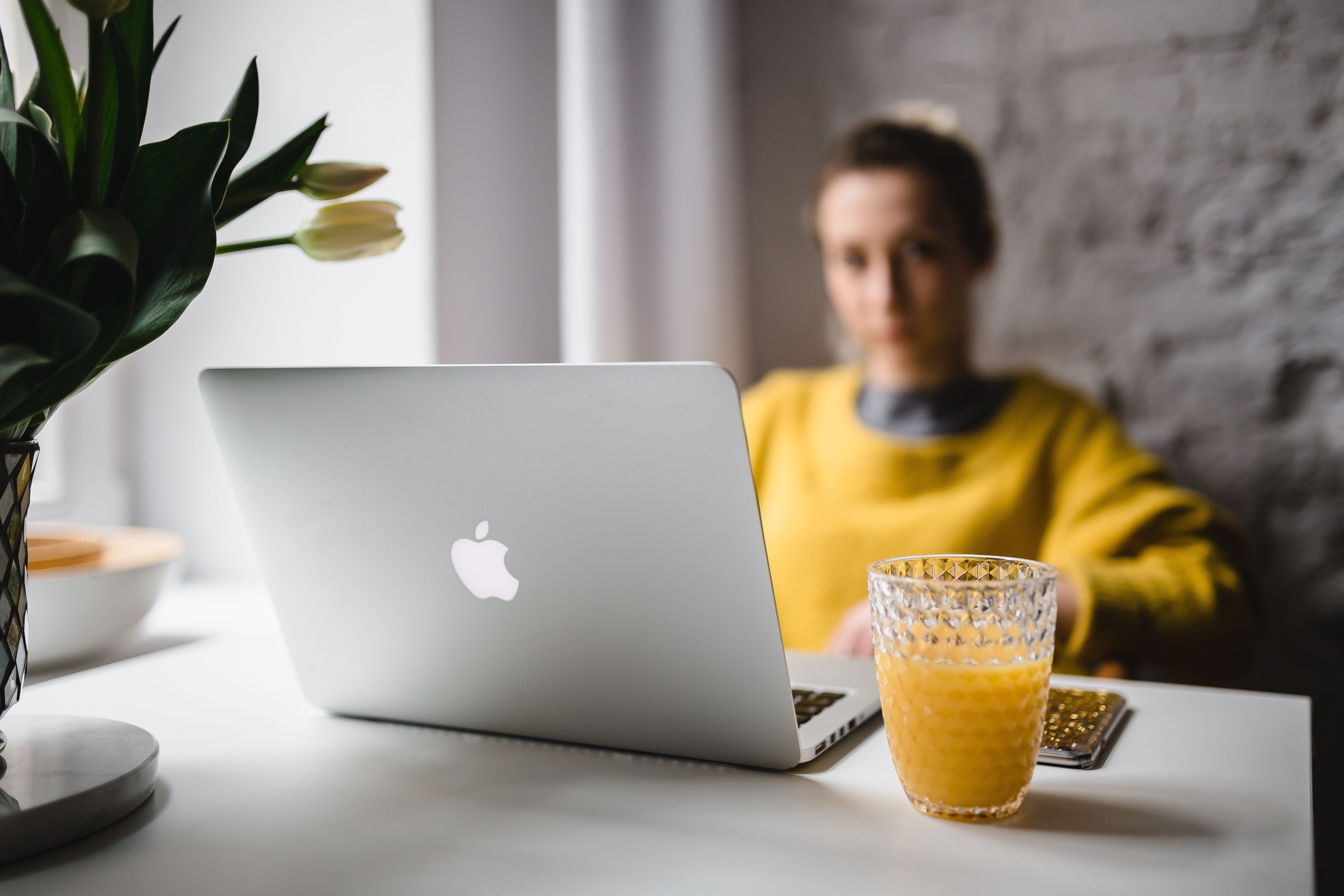 Businesswoman, food and drink, computer, wireless Technology, one Person, drink, coffee - Drink, typing, communication, person, working, home Interior, HD Wallpaper