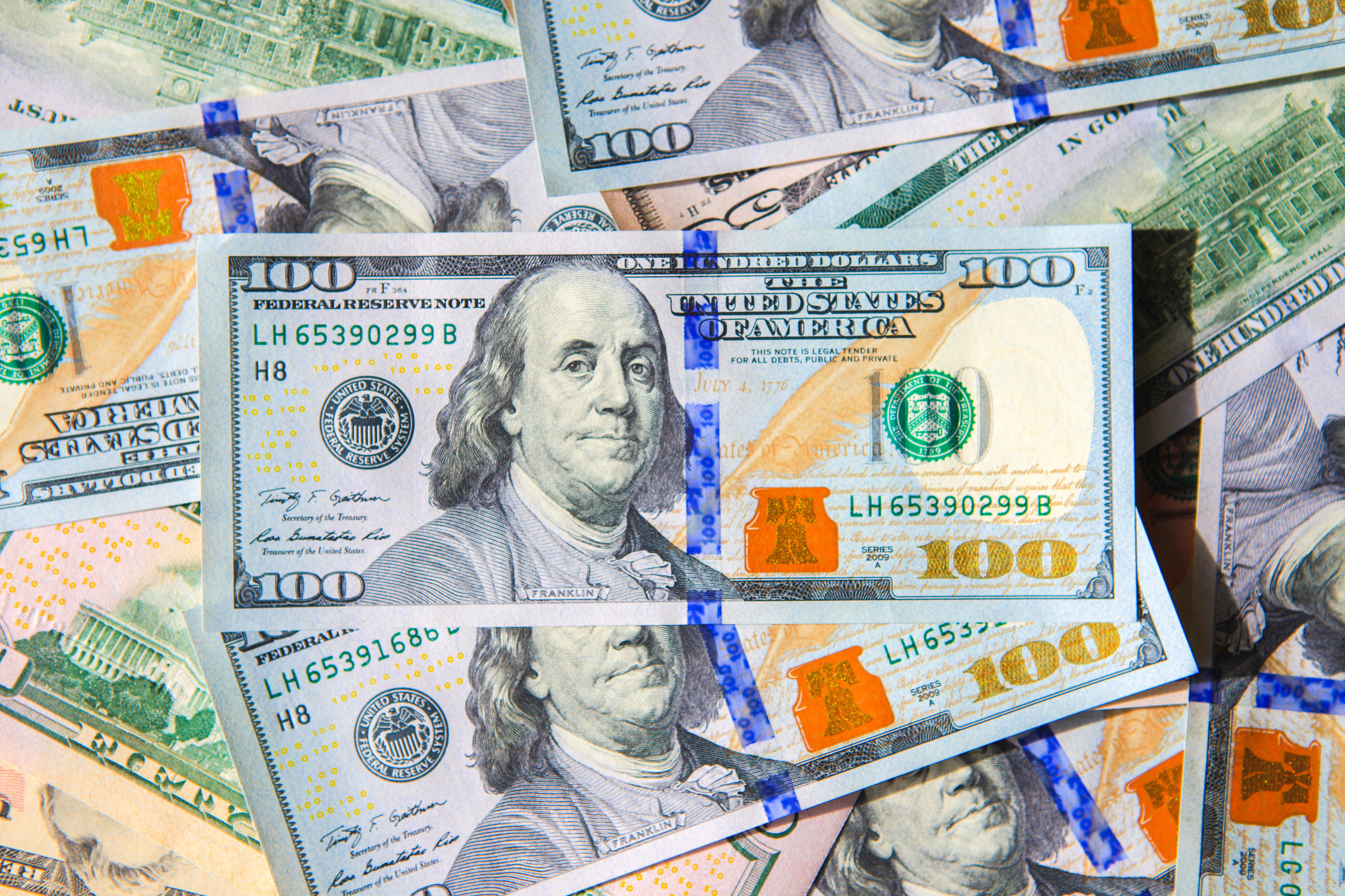 finance, us, economics, backgrounds, many, success, communication, paper, 100, male likeness, banknote, dollars, bundle, 5K, heap, money, butch, full frame, HD Wallpaper