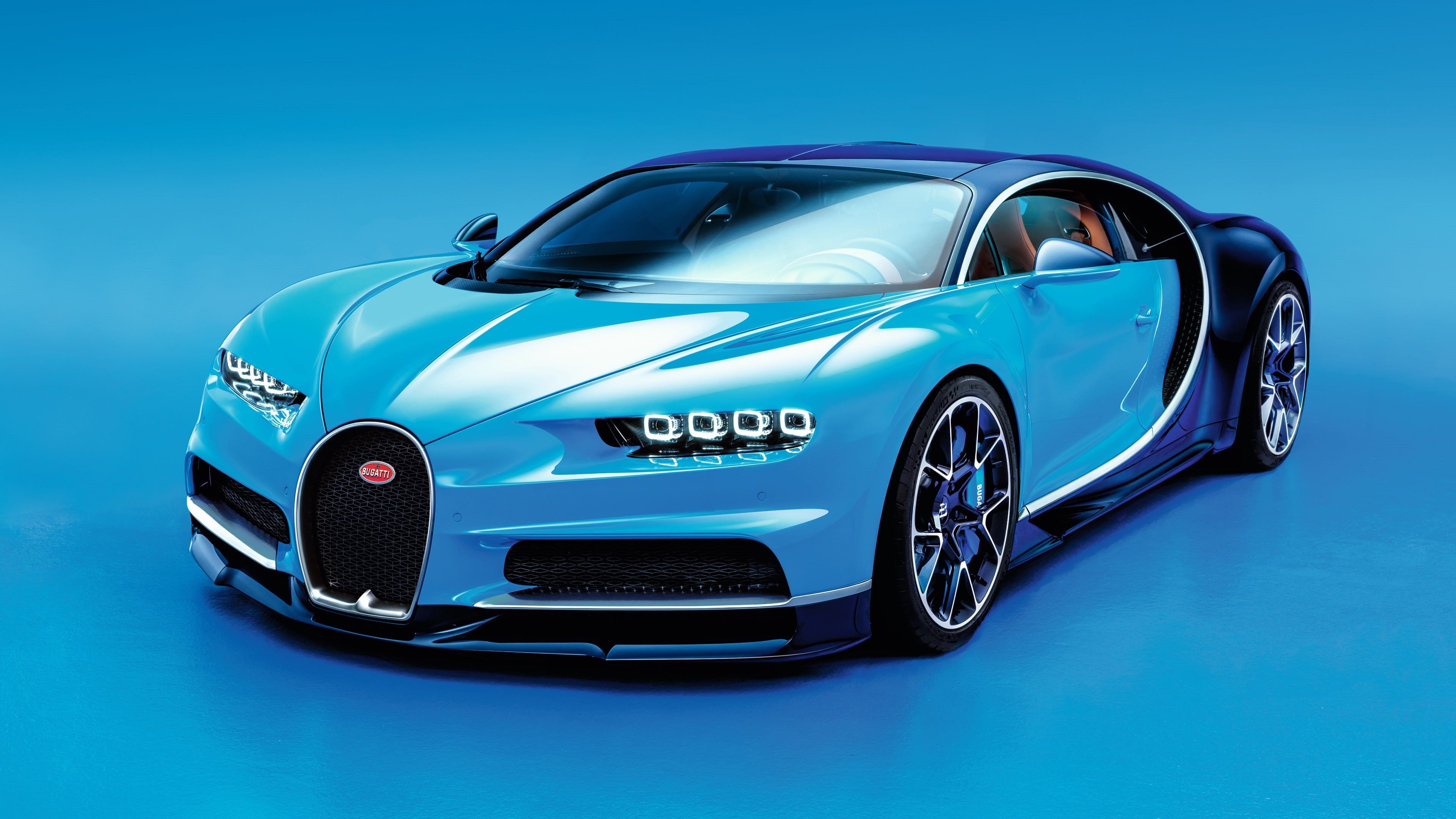 Blue, 4K, Bugatti, Supercar, Chiron, HD Wallpaper