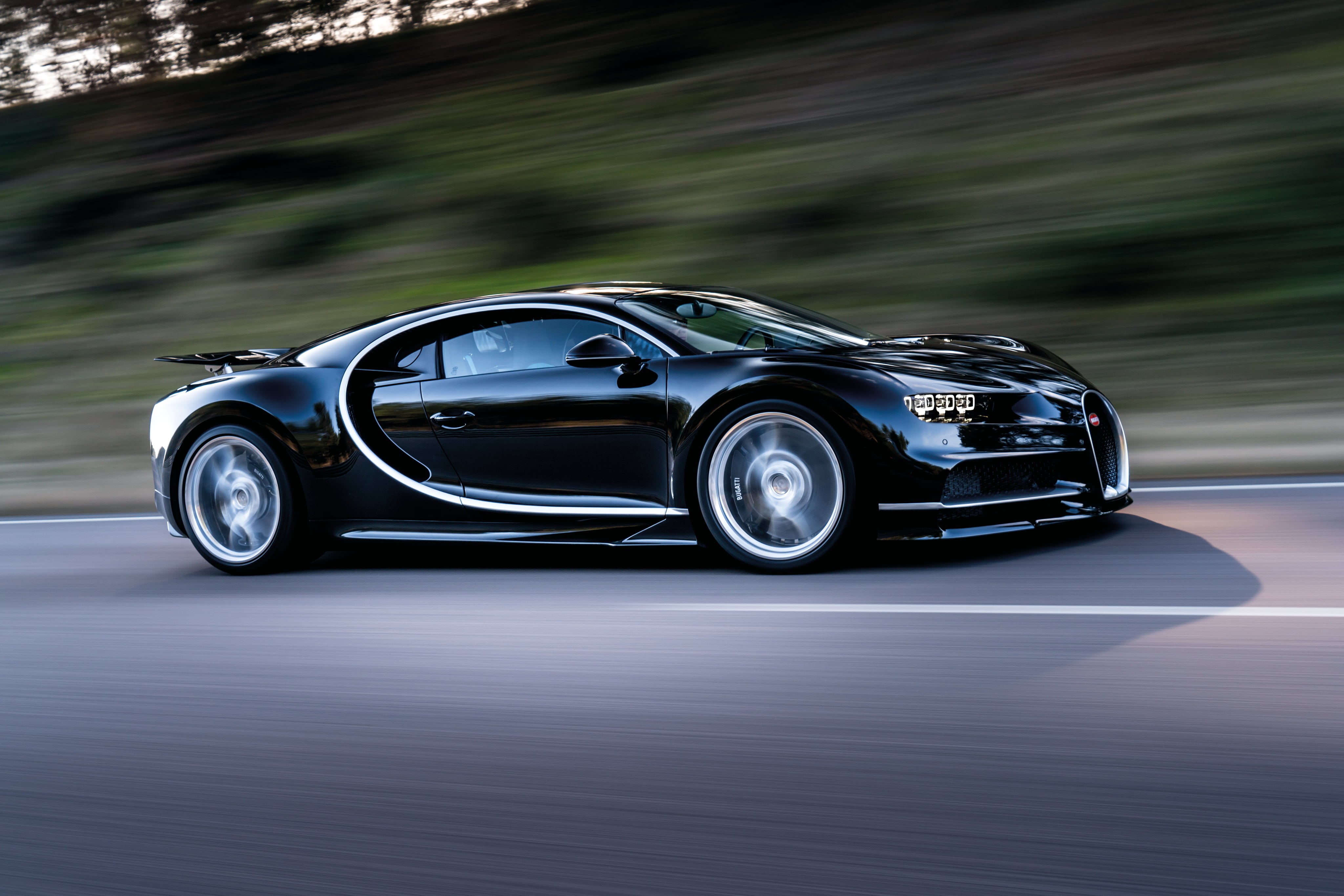 concept Car, no people, black, road, mode of transportation, day, blurred motion, mode of Transport, performance, supercar, black color, chrome, technology, HD Wallpaper