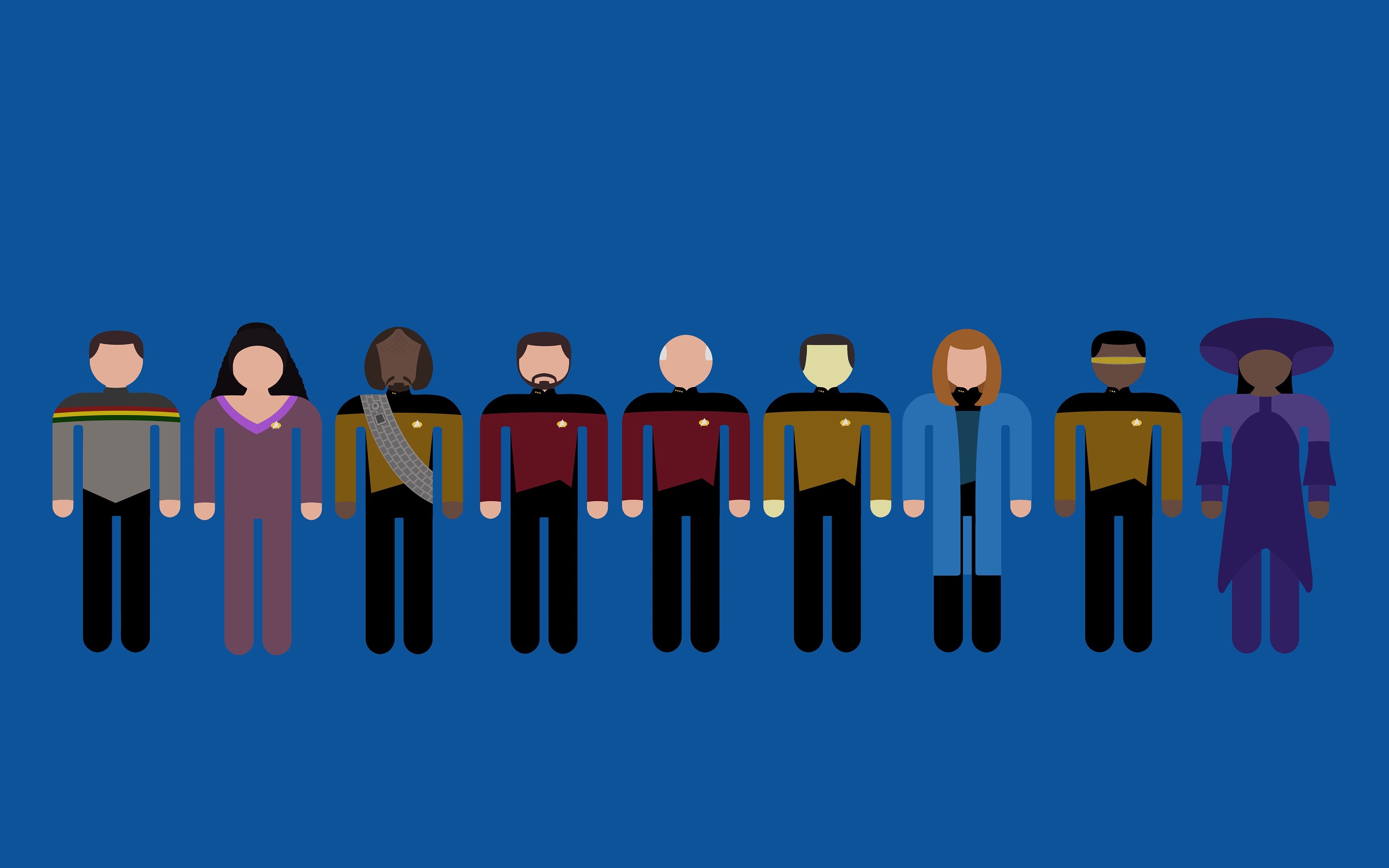 group of people, real people, outdoors, in a row, illustration, nature, multiple display, minimalism, sky, men, star, side by side, USS Enterprise (spaceship), HD Wallpaper