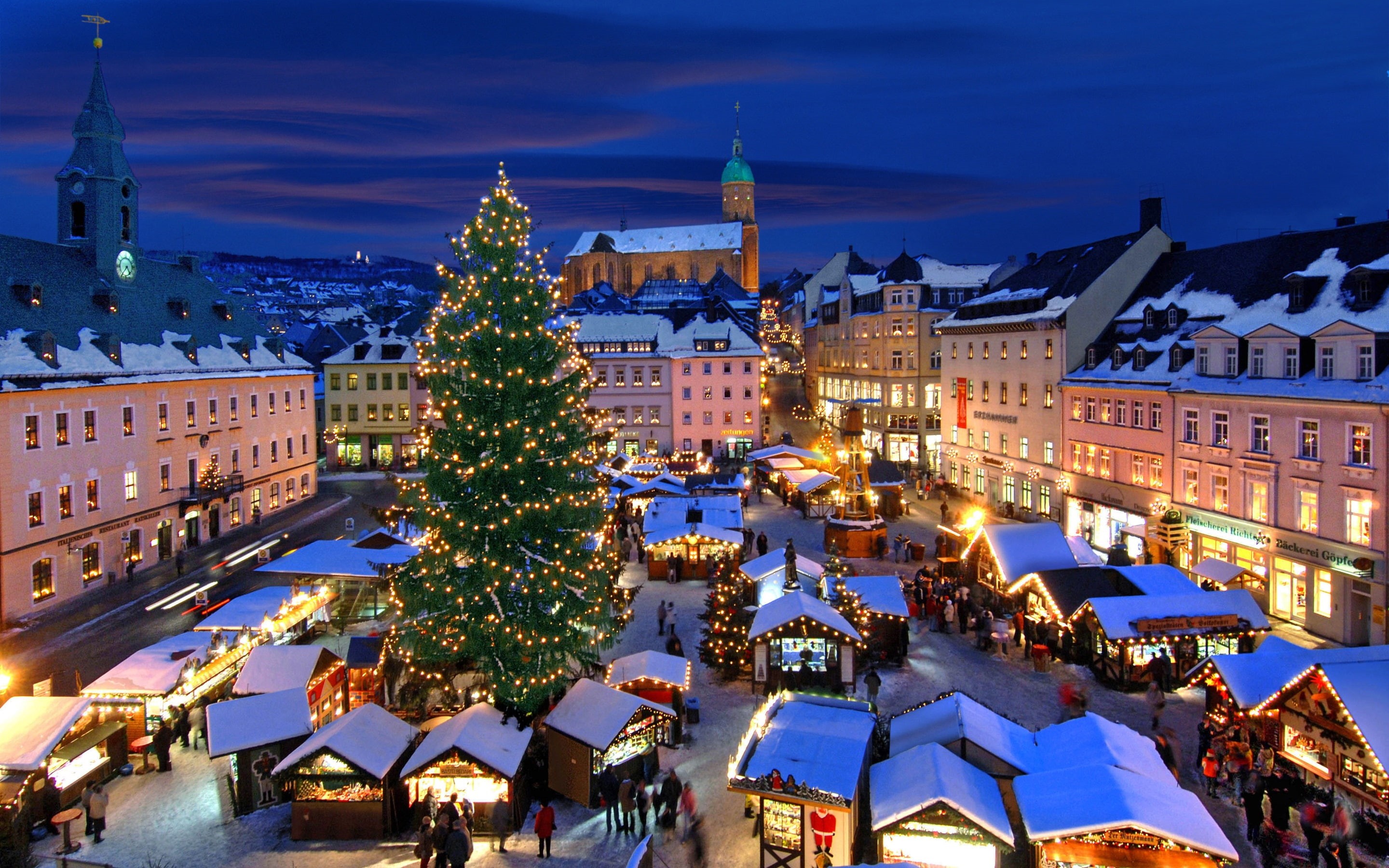 Christmas, Germany, Market, 2K, Buchholz, Annaberg, HD Wallpaper
