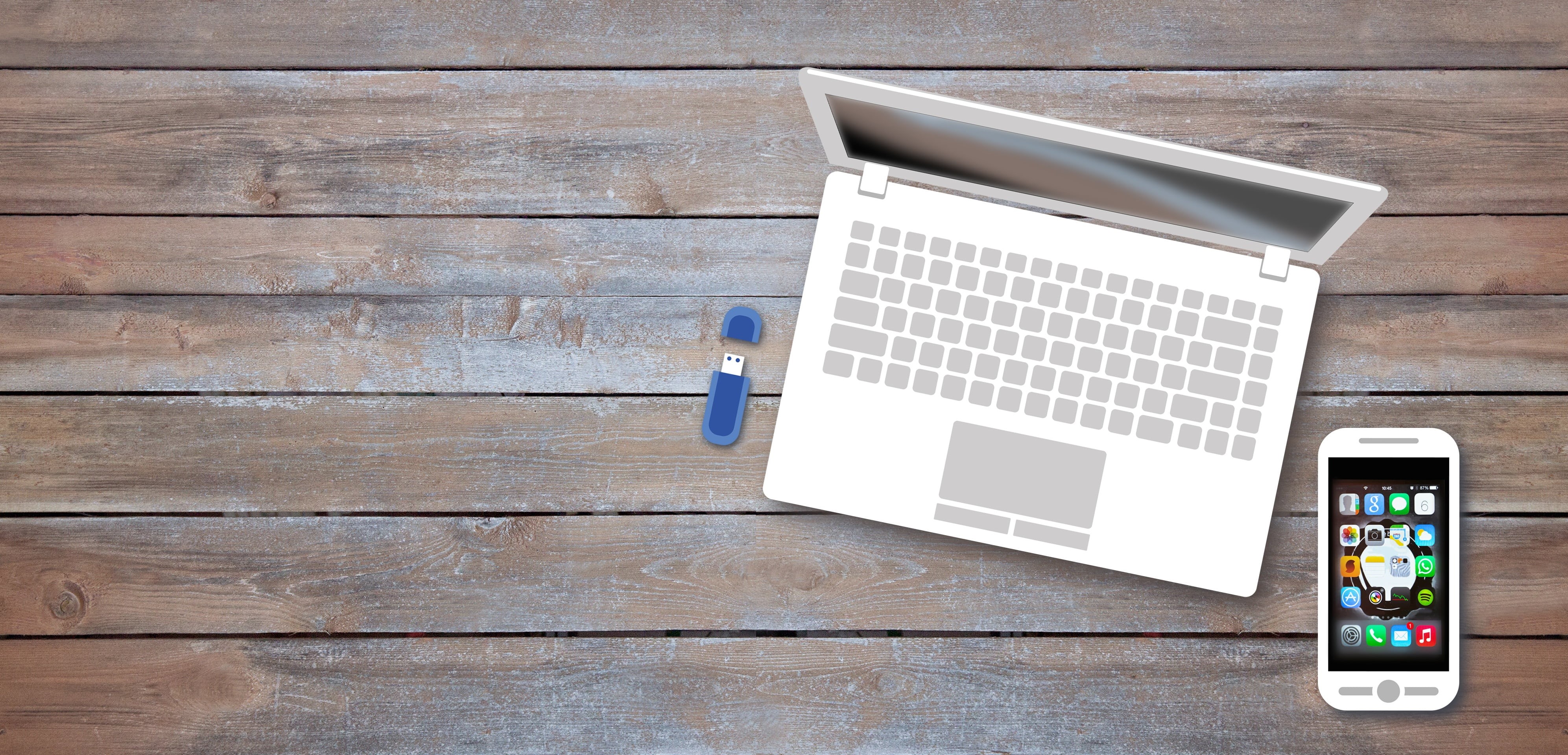workplace, android, portable information device, computer network, top, wood - Material, banner, mobile Phone, office work, business, style, flat design, HD Wallpaper