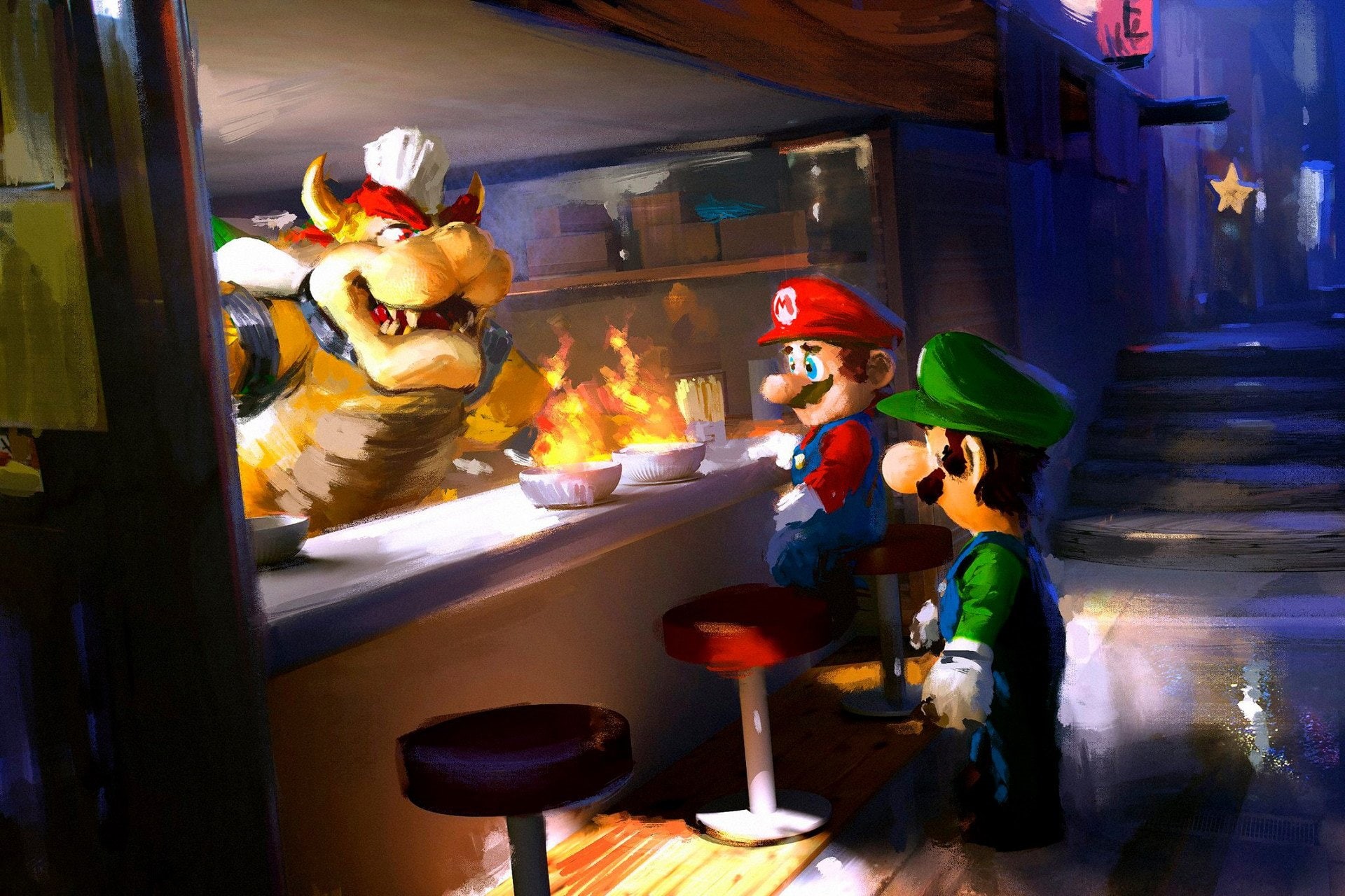 1080P, Bowser, Mario, Luigi, Super Mario Bros., HD Wallpaper
