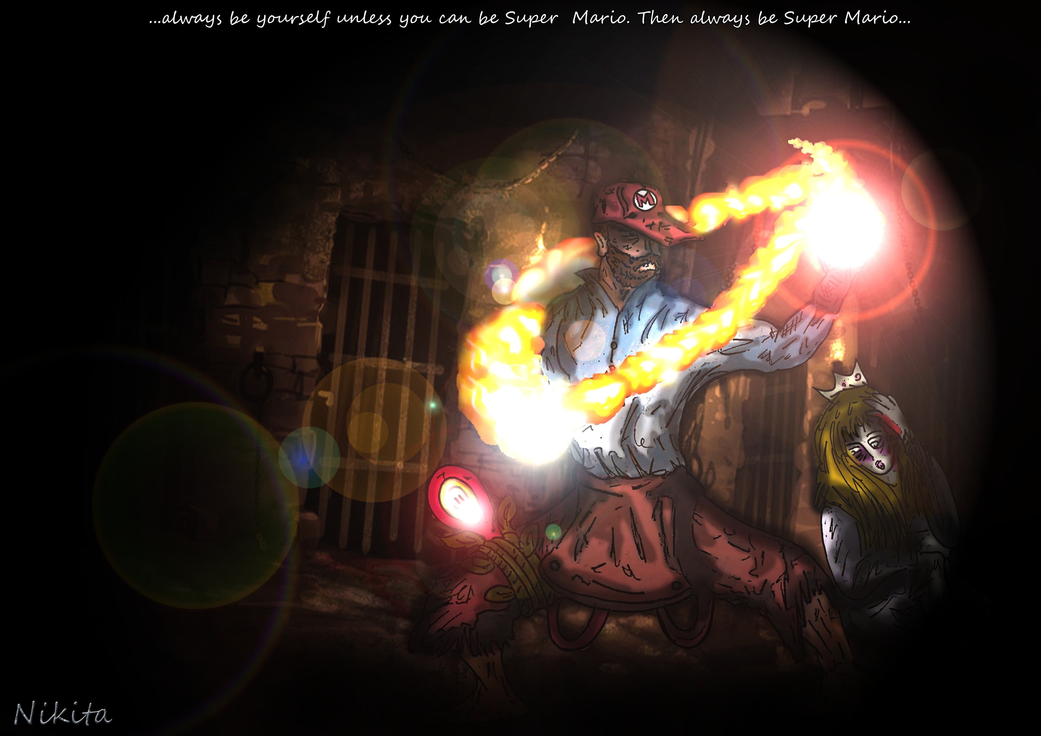 bowser, Nintendo, indoors, Peach, digital composite, art and craft, adult, top, one person, night, performance, arts culture and entertainment, representation, HD Wallpaper