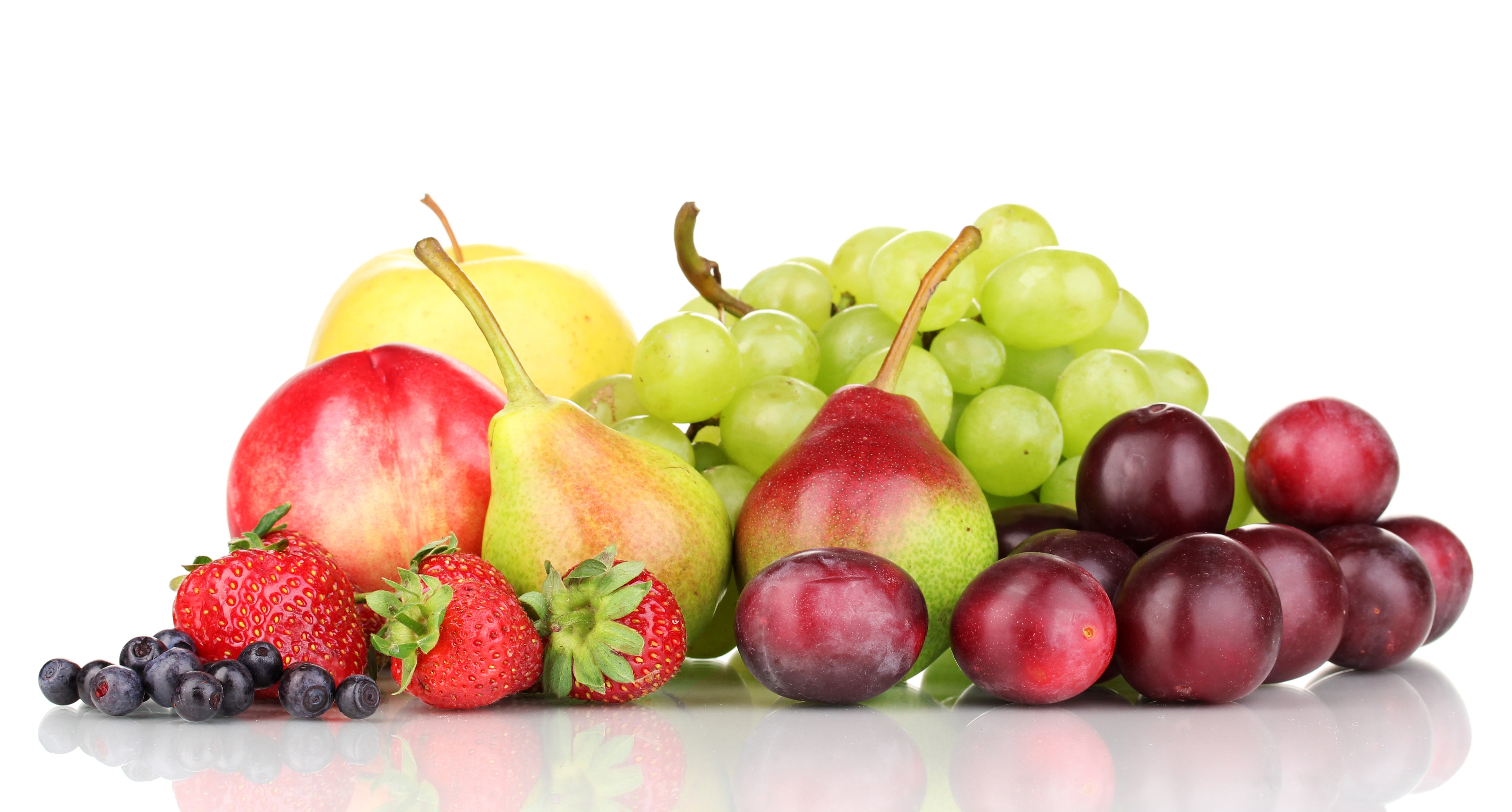 fruits, orange, snack, healthy lifestyle, strawberry, assorted, cut out, dieting, fruit, studio shot, freshness, red, apple - fruit, no people, healthy eating, HD Wallpaper