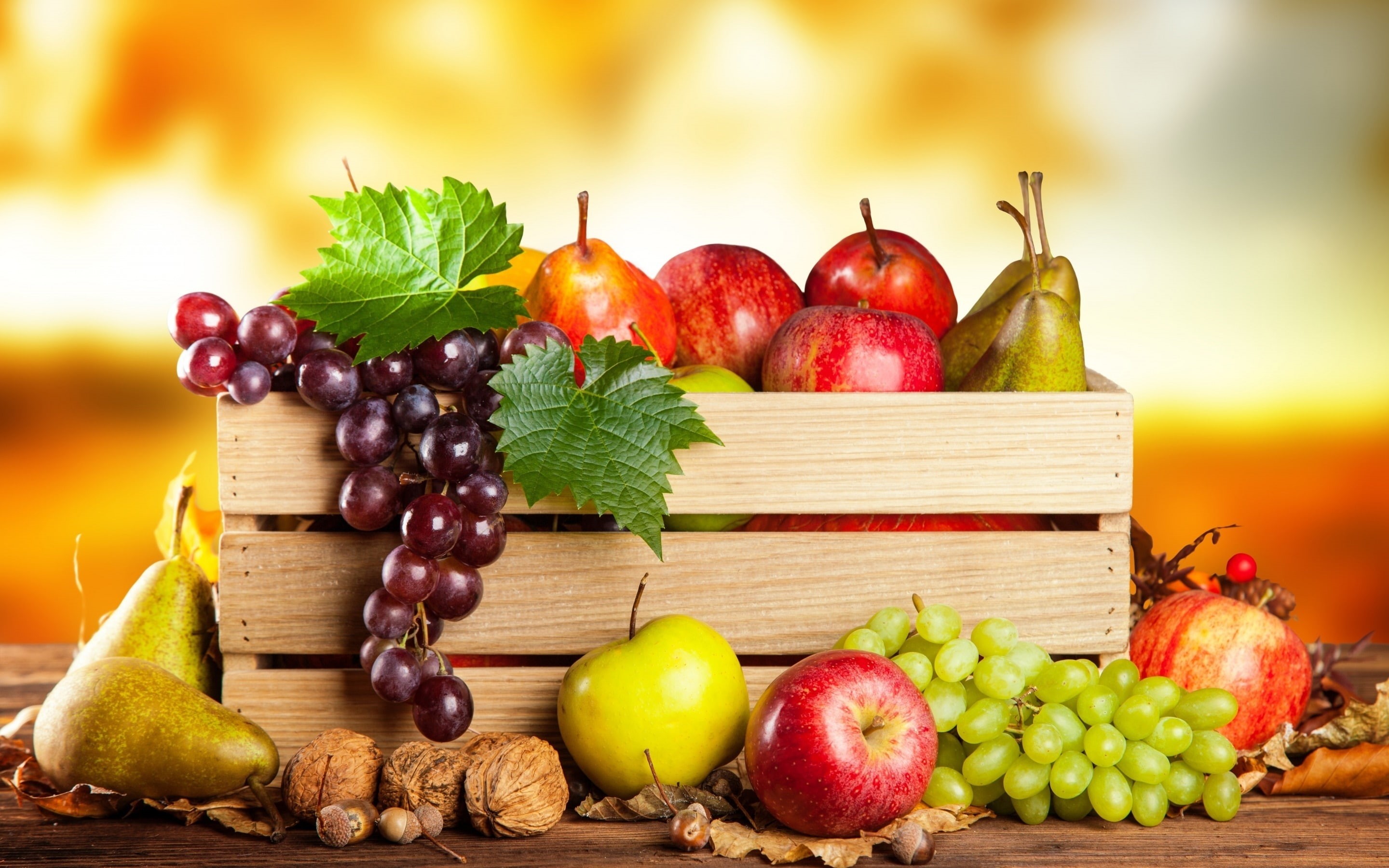apples, pears, fruit, 2K, grapes, healthy, fruits, basket, HD Wallpaper