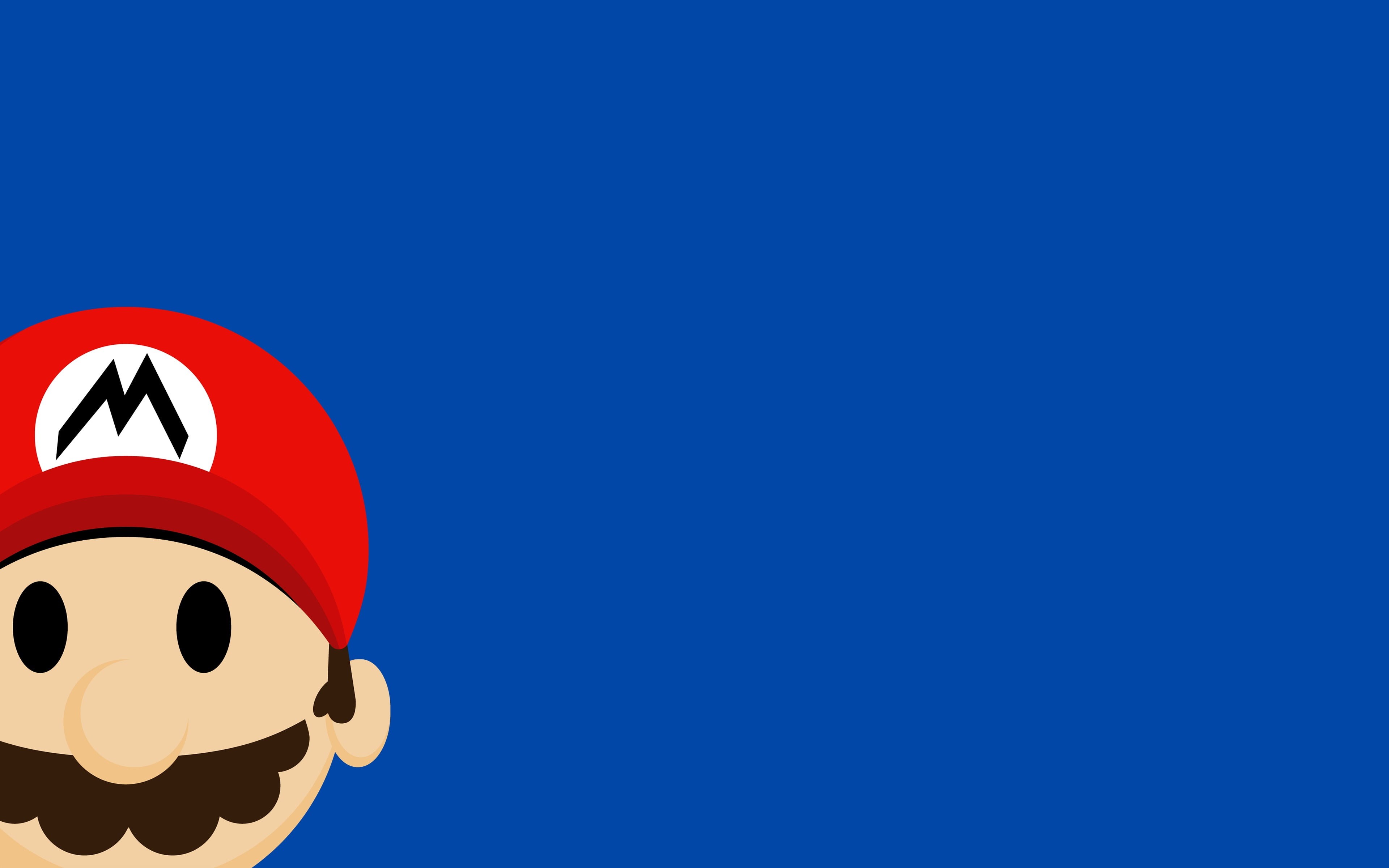 mario, single object, 4K, outdoors, blue background, copy space, artwork, clear sky, sports equipment, no people, minimalism, design, lighting equipment, HD Wallpaper