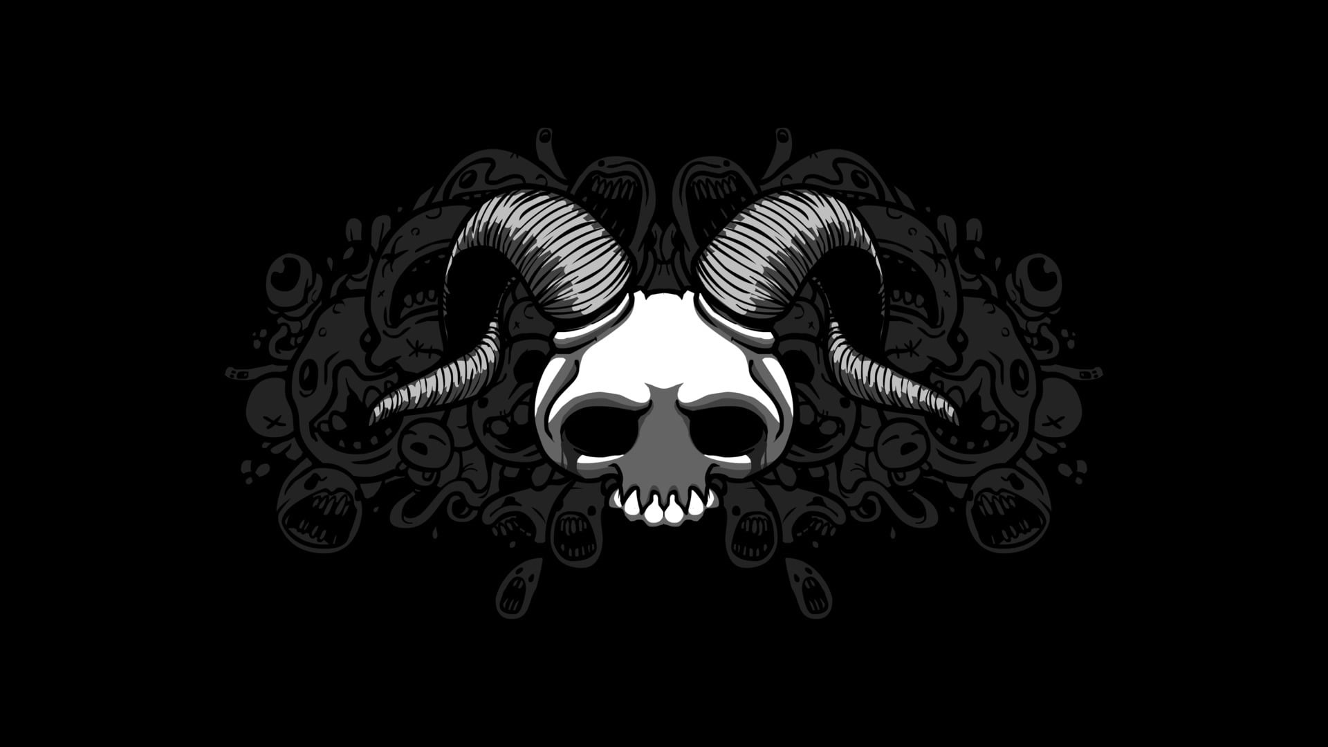 pattern, 1080P, studio shot, illuminated, human skull, indoors, representation, human body part, skull, bone, design, metal, human skeleton, black, copy space, HD Wallpaper