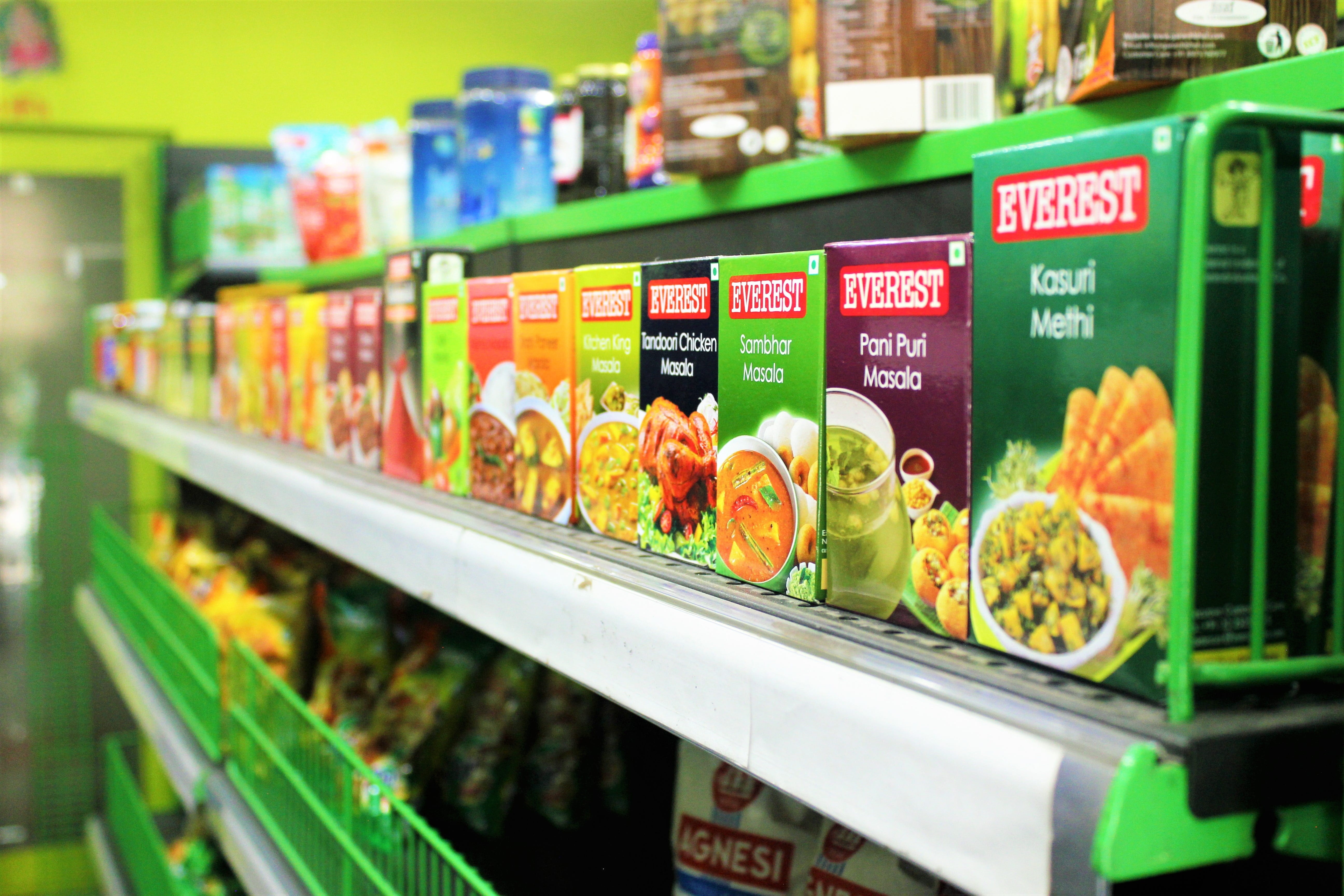 variation, shopper, consumerism, aisle, consumer, indoors, container, in a row, food and drink, shop, no people, interior, market, large group of objects, HD Wallpaper