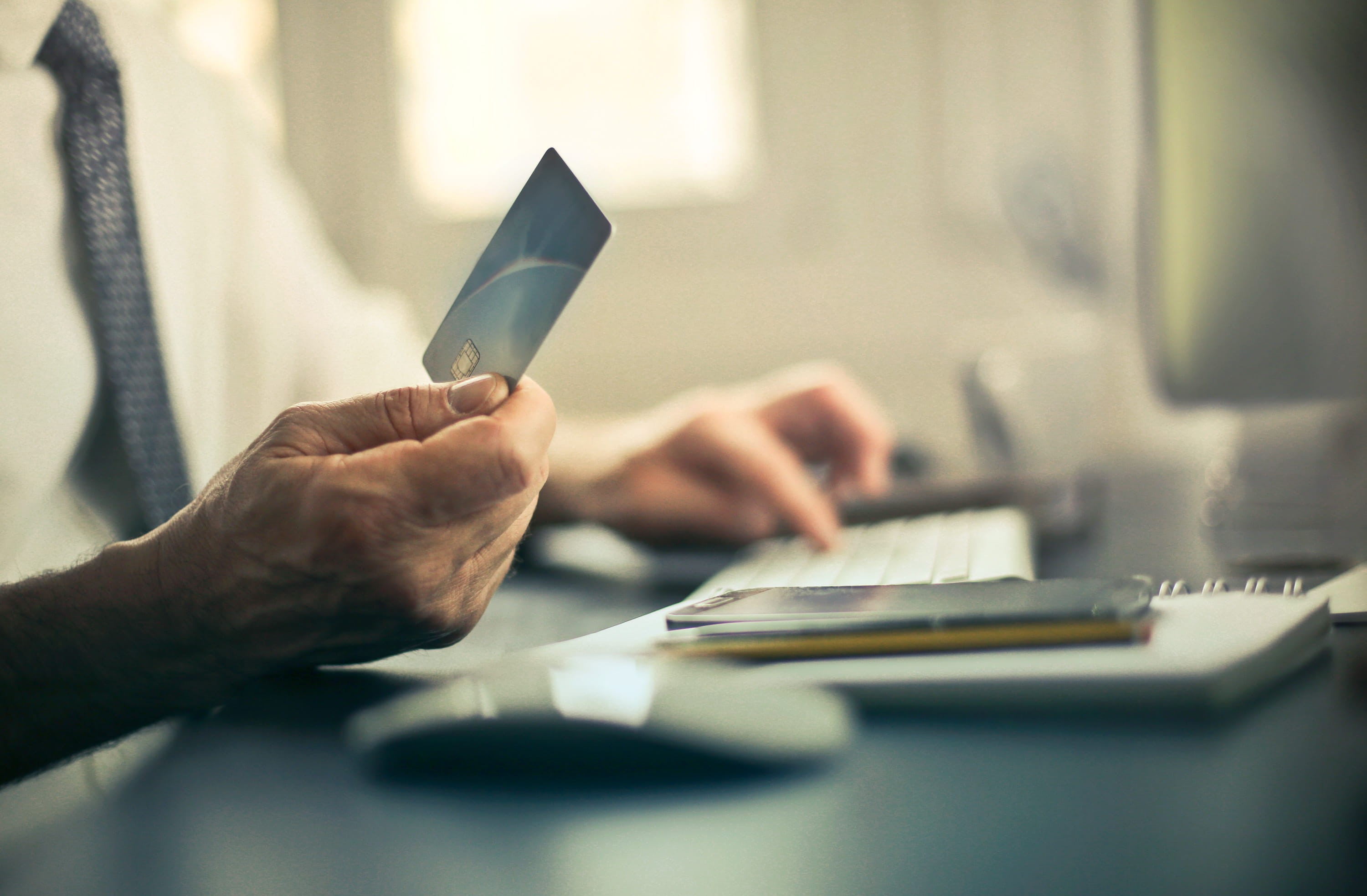 job, laptop, 2K, connection, people, close-up, human hand, card, credit card, pay, inside, shop, online, plastic money, home, table, using, purchase, occupation, HD Wallpaper
