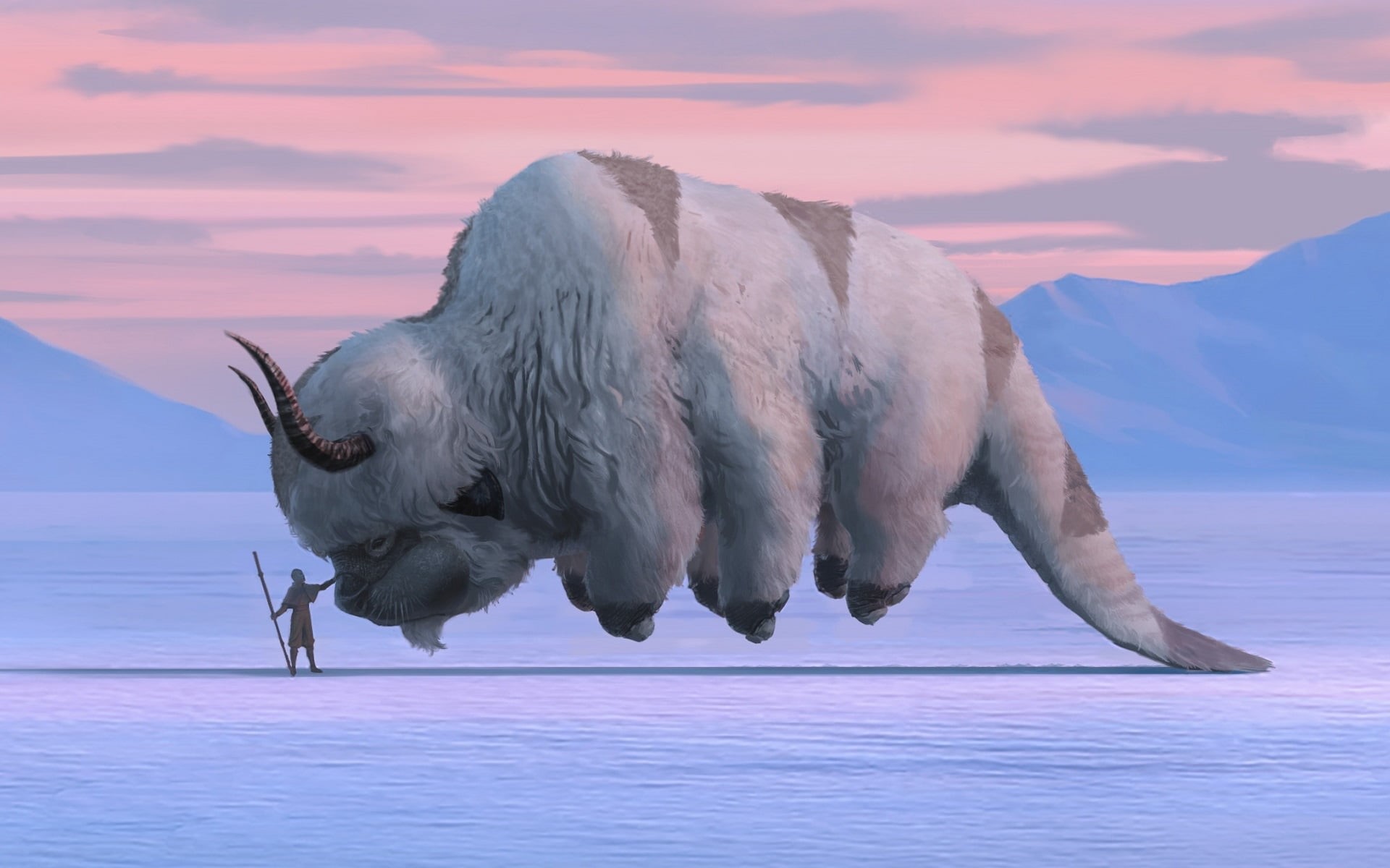 Aang (Avatar), Animal, 1080P, Avatar: The Last Airbender, Avatar (Anime), HD Wallpaper