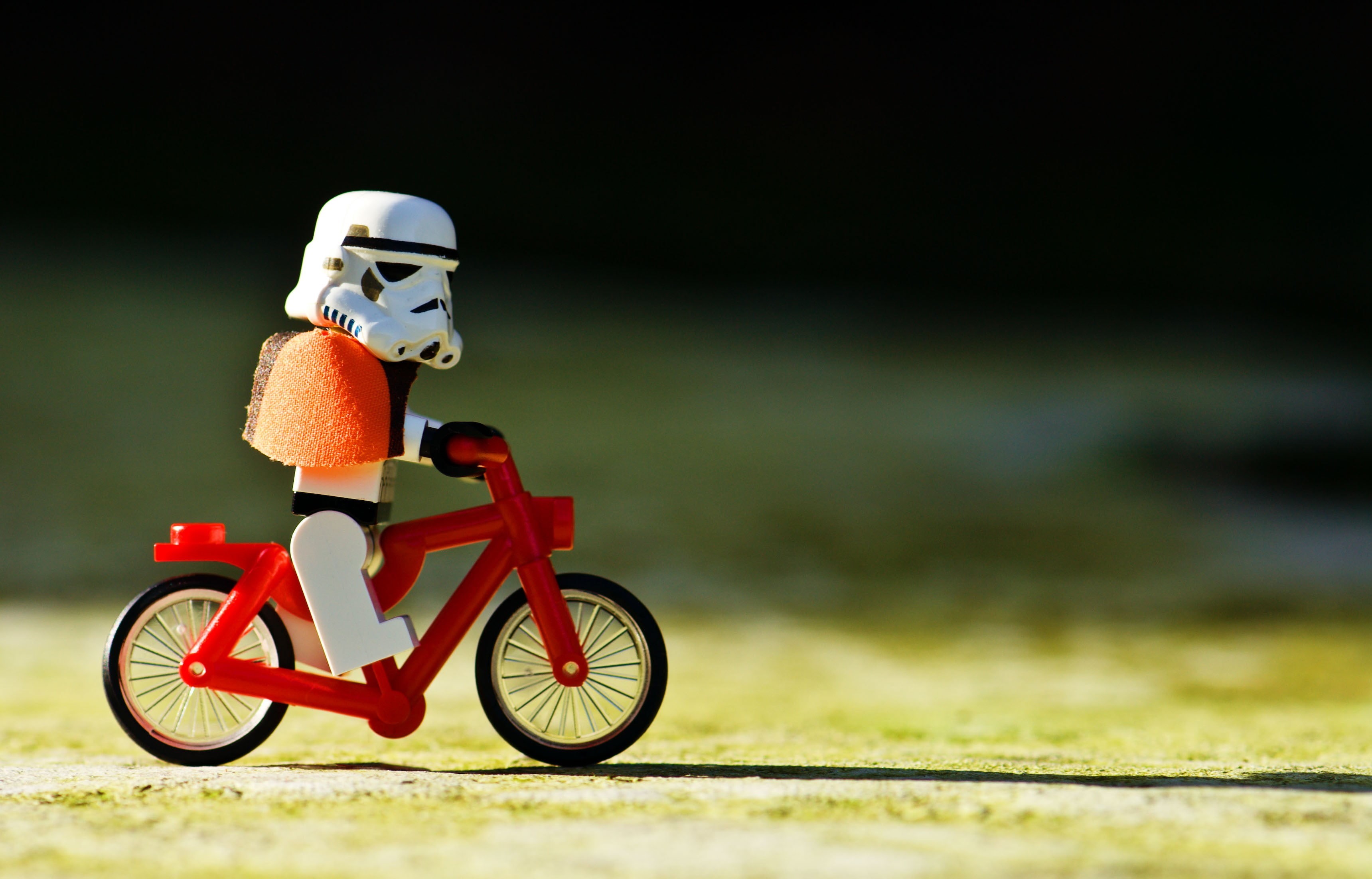 transportation, speed, mode of transportation, 2K, helmet, motion, one person, sports equipment, bicycle, sports helmet, red, day, Storm Troopers, childhood, HD Wallpaper